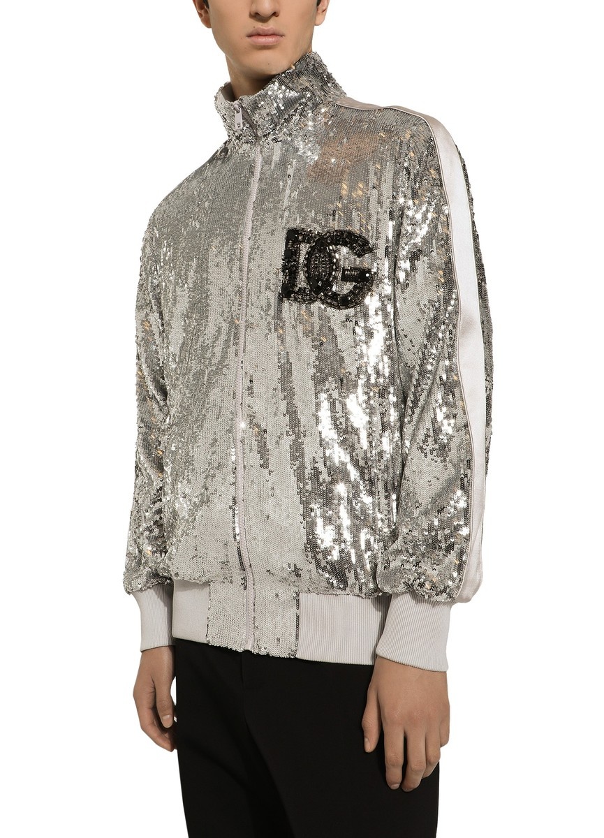 Sequined zip-up sweatshirt - 5