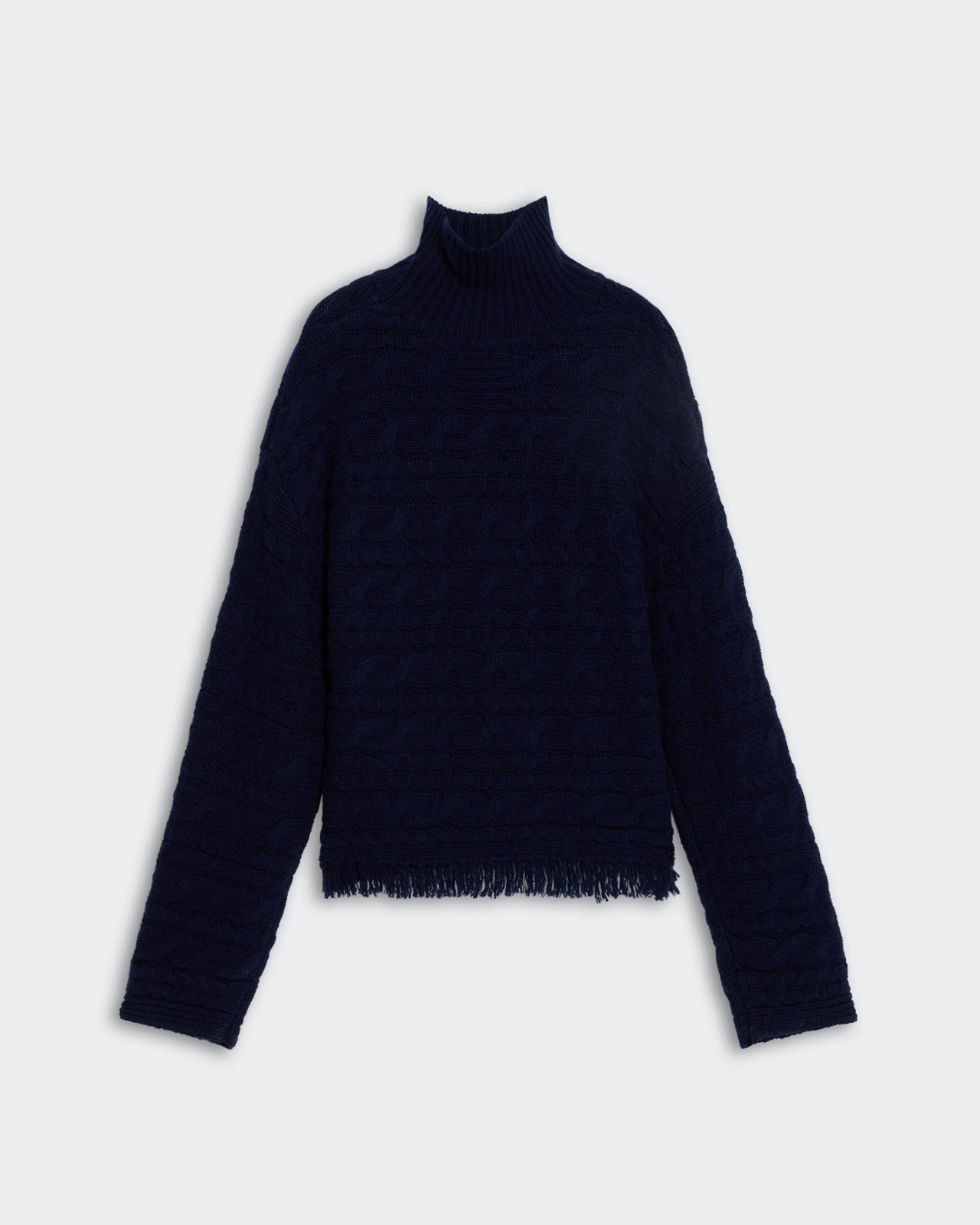 Cropped Cable Turtleneck - 7