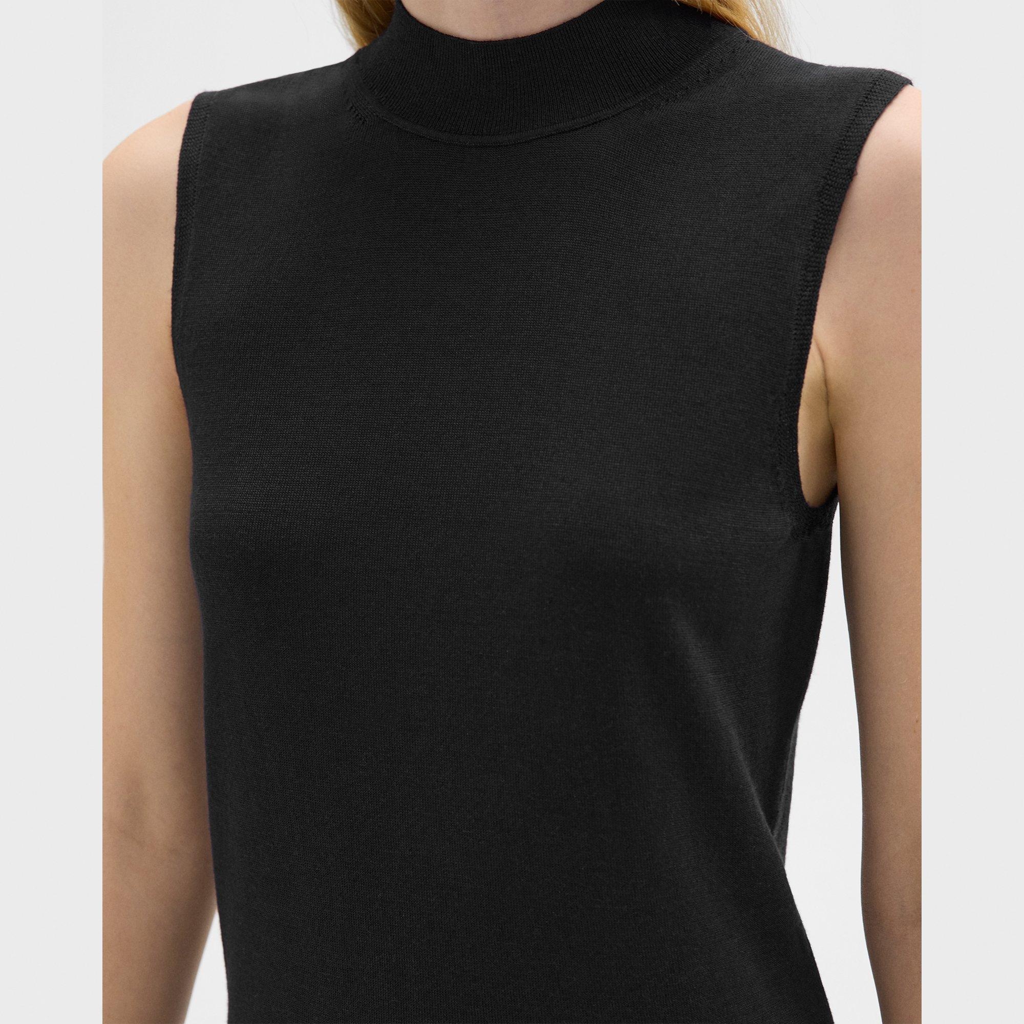 Mock Neck Sweater Shell in Regal Wool - 5