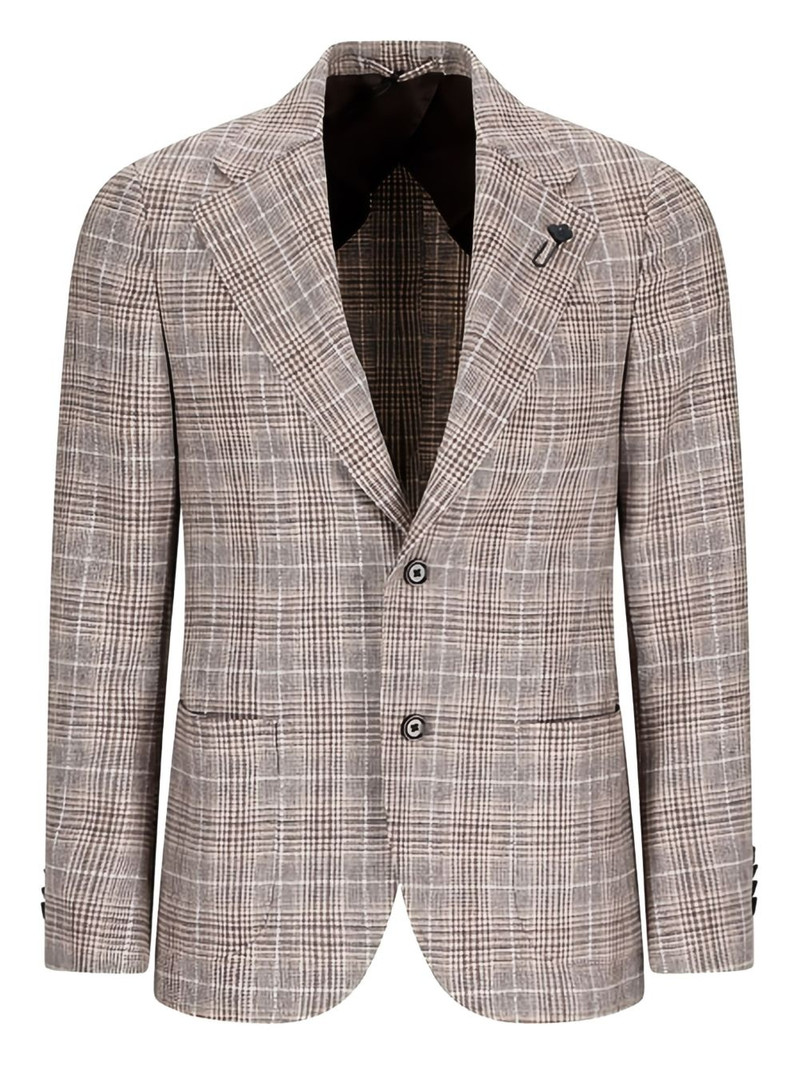 checked two-button jacket 1