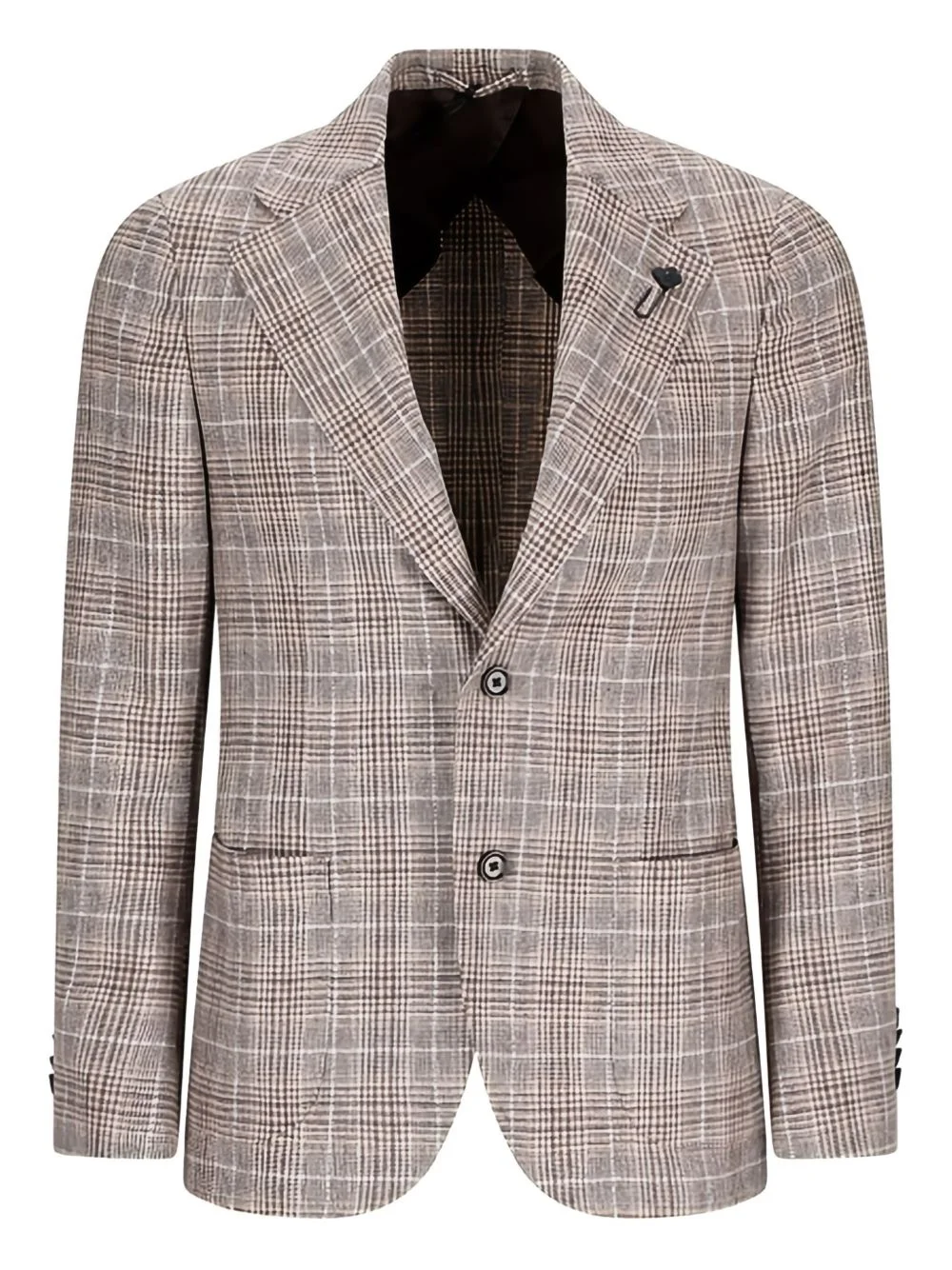 checked two-button jacket - 1