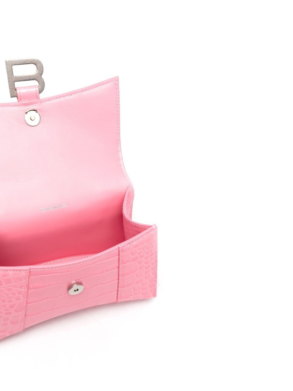 Hourglass crocodile-embossed handbag - 6
