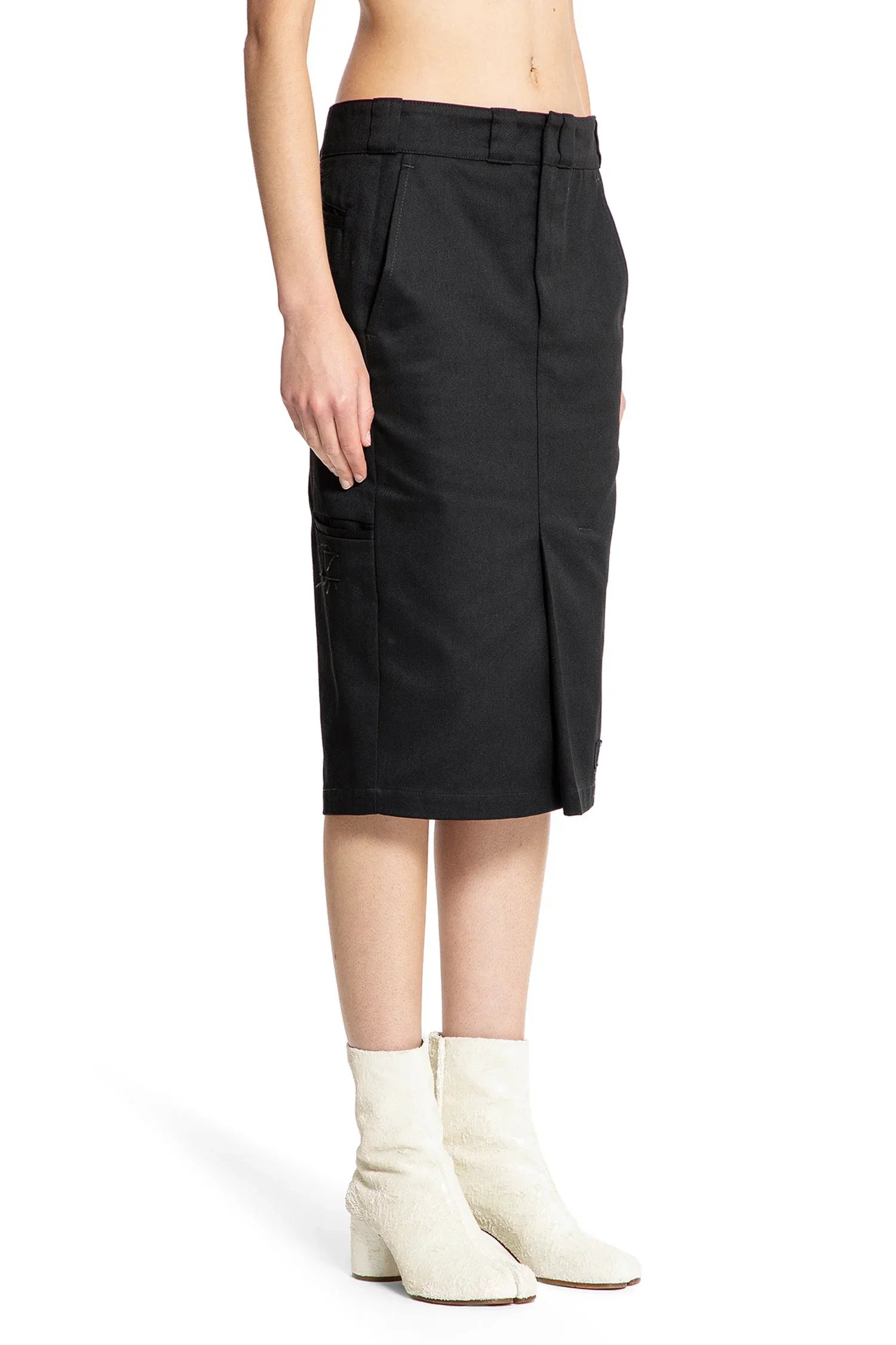 Nylon-Cotton-Midi-Skirt - 2