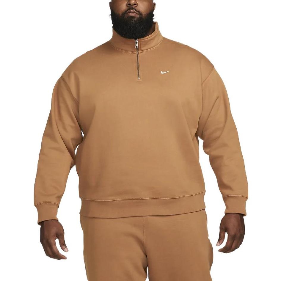 Nike Solo Swoosh 1/4-zip sweatshirt 'Orange Brown' DQ5210-270 - 5