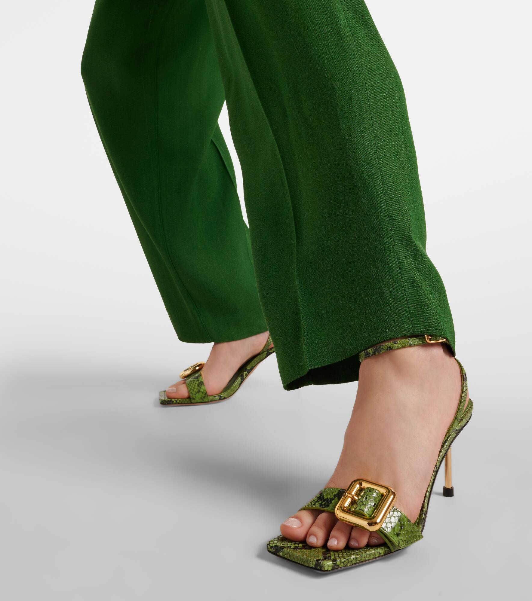 Les Sandales Regalo croc-effect leather sandals - 4