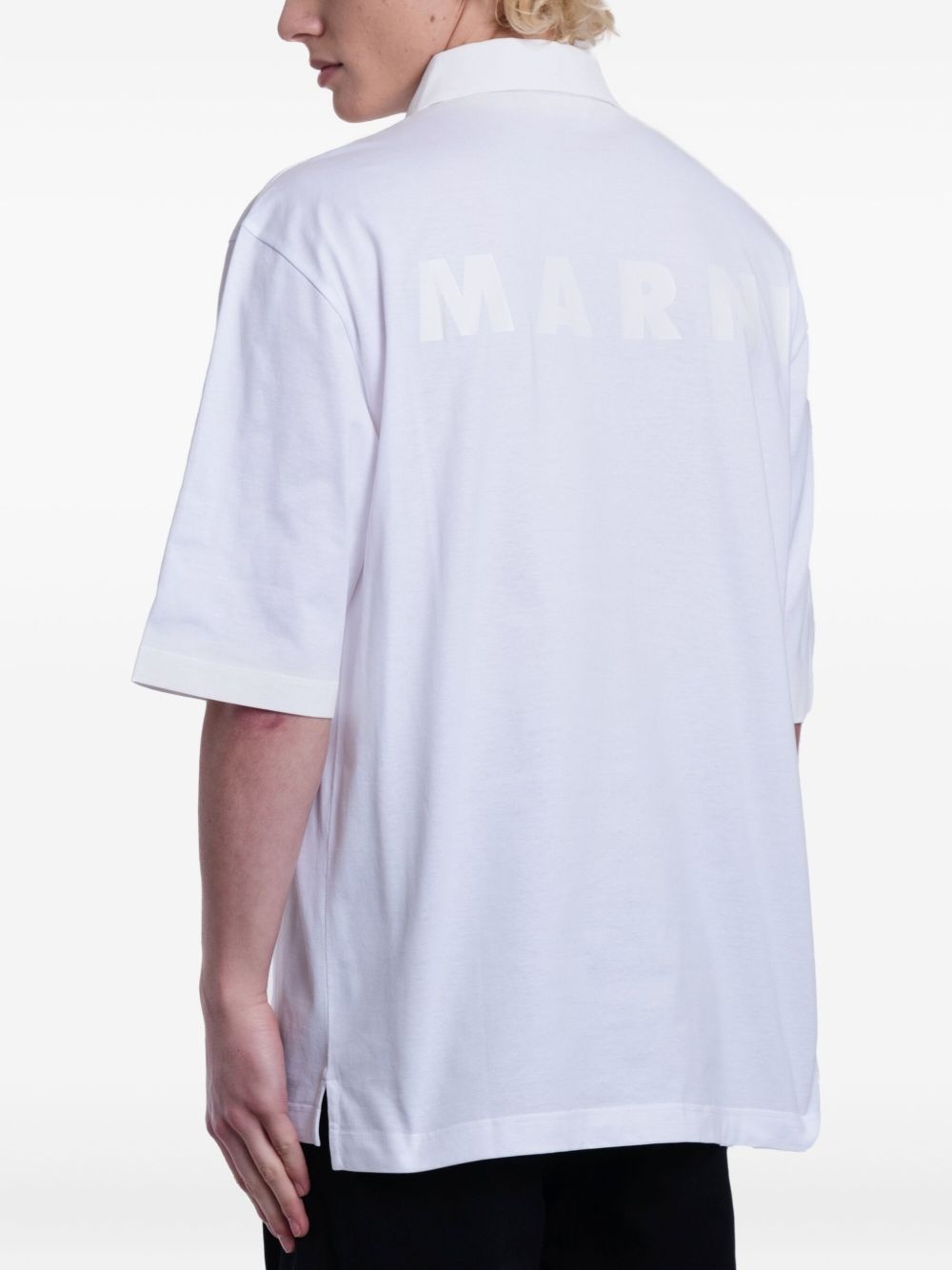 logo-print polo shirt - 3
