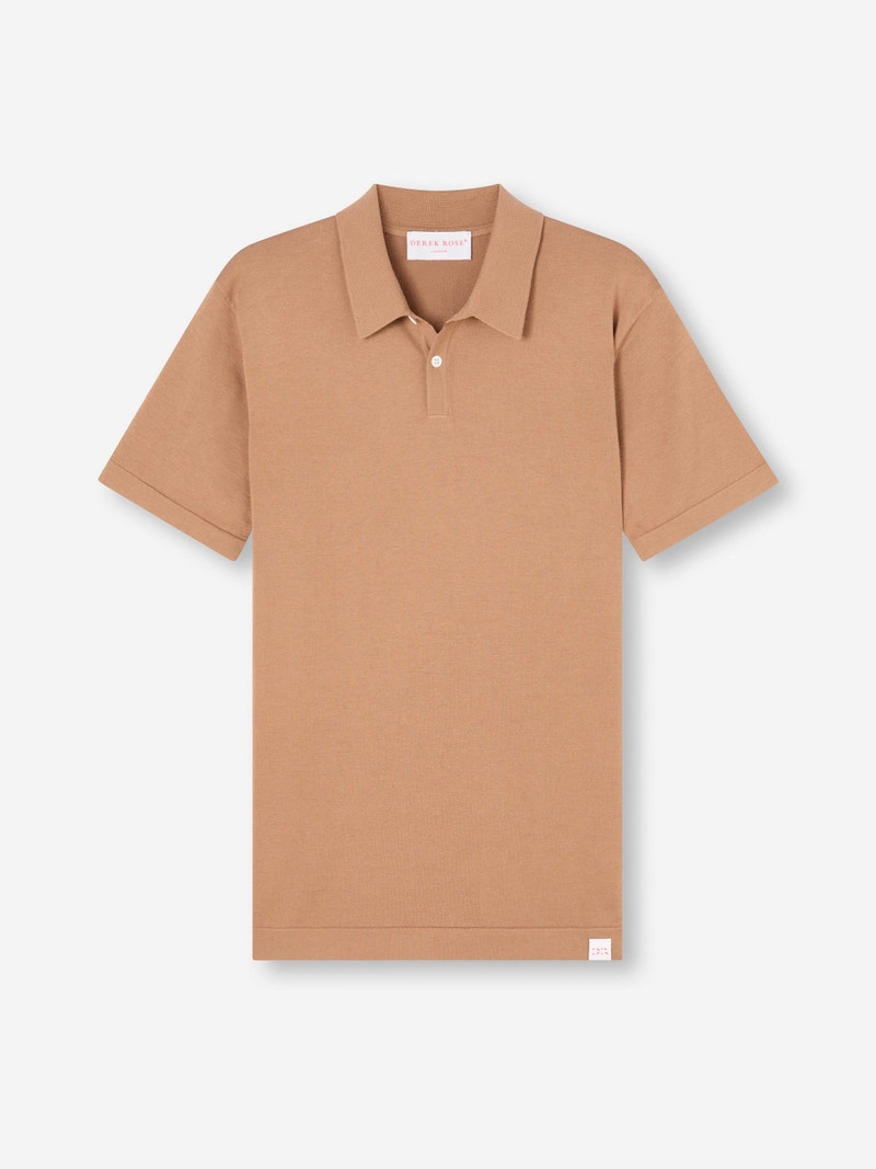 Derek Rose Men's Polo Shirts Jacob Sea Island Cotton Camel outlook