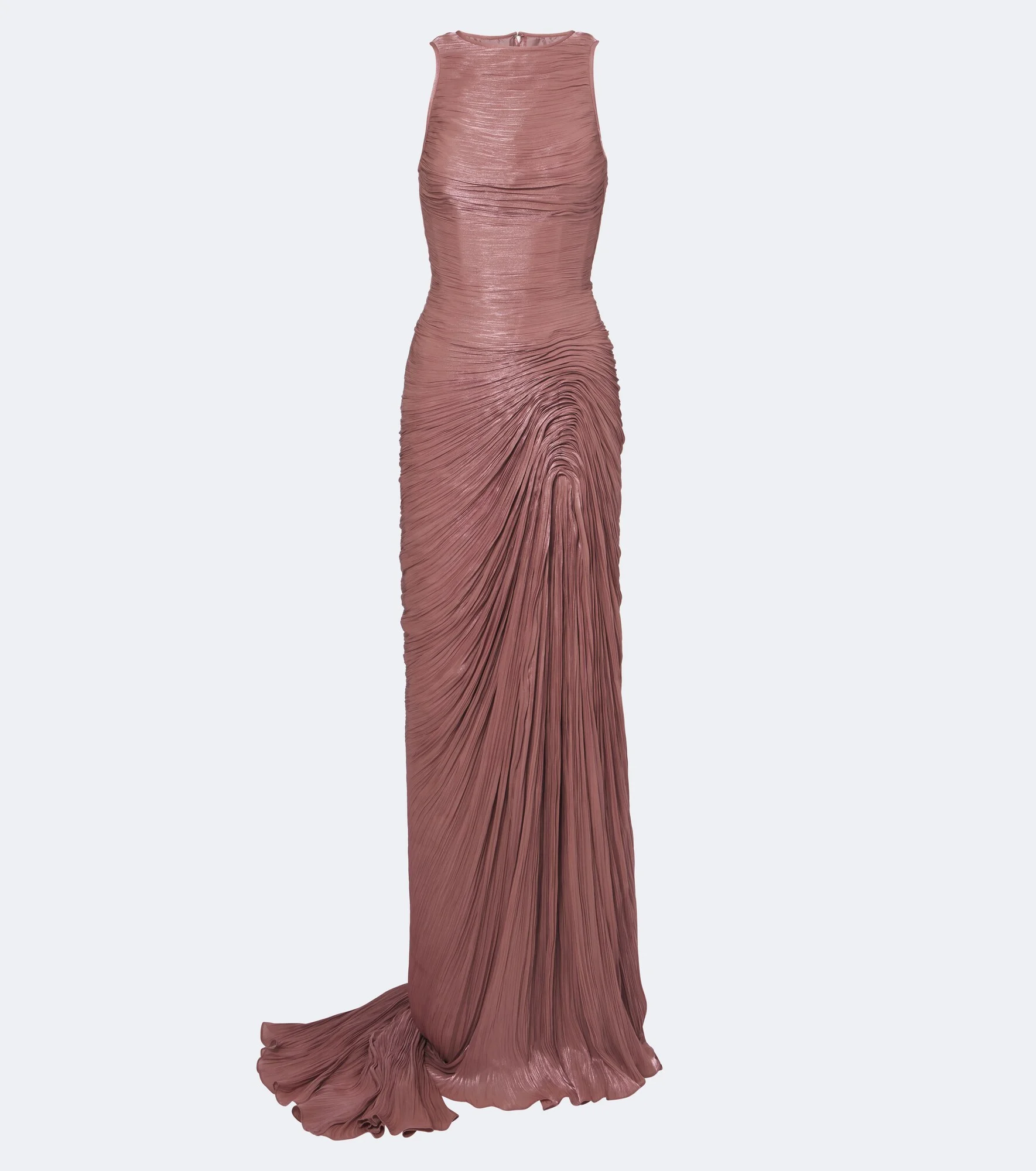 Pleated satin gown - 1