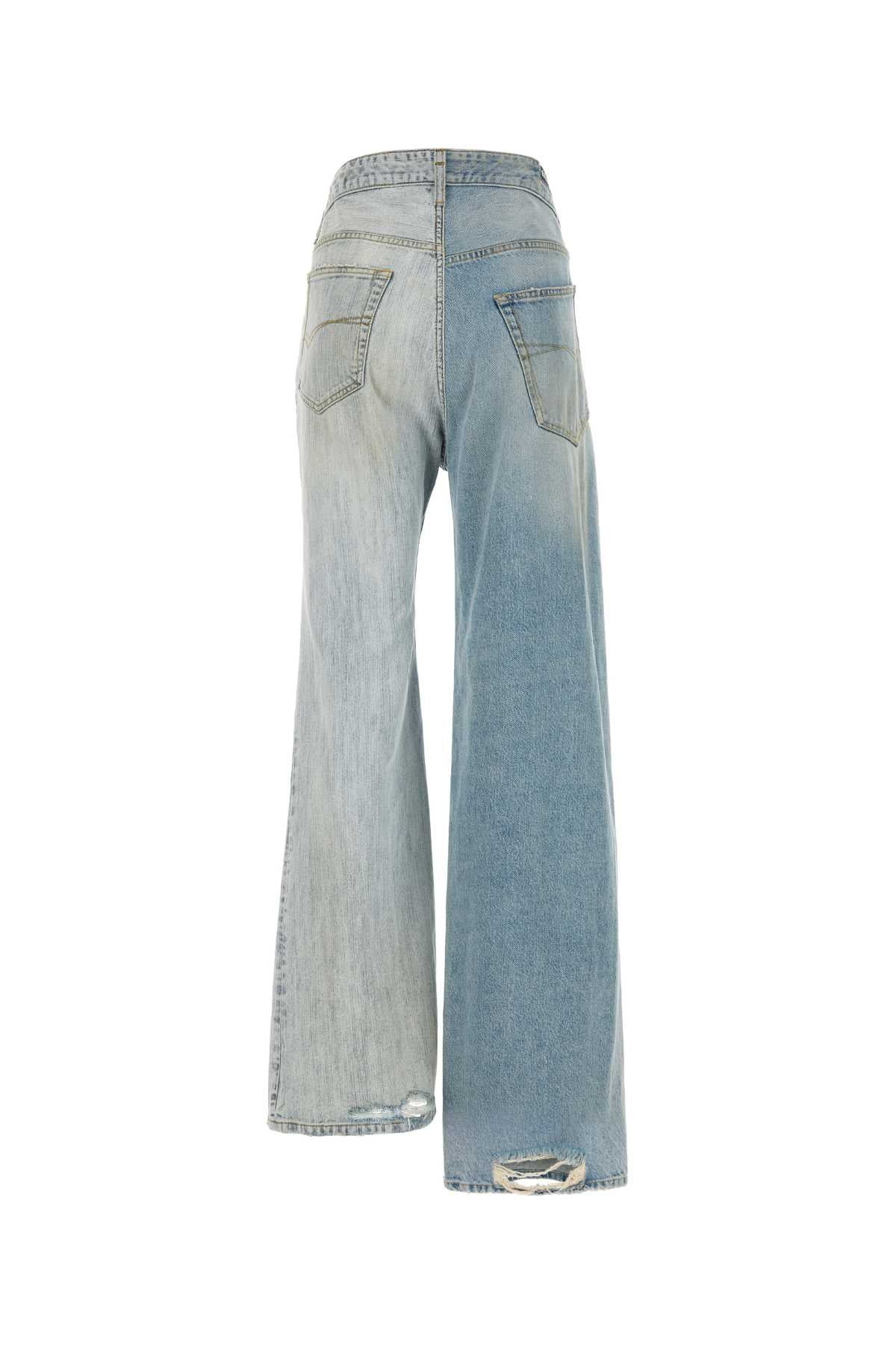 Balenciaga Women Two-Tone Denim Fifty-Fifty Jeans - 2