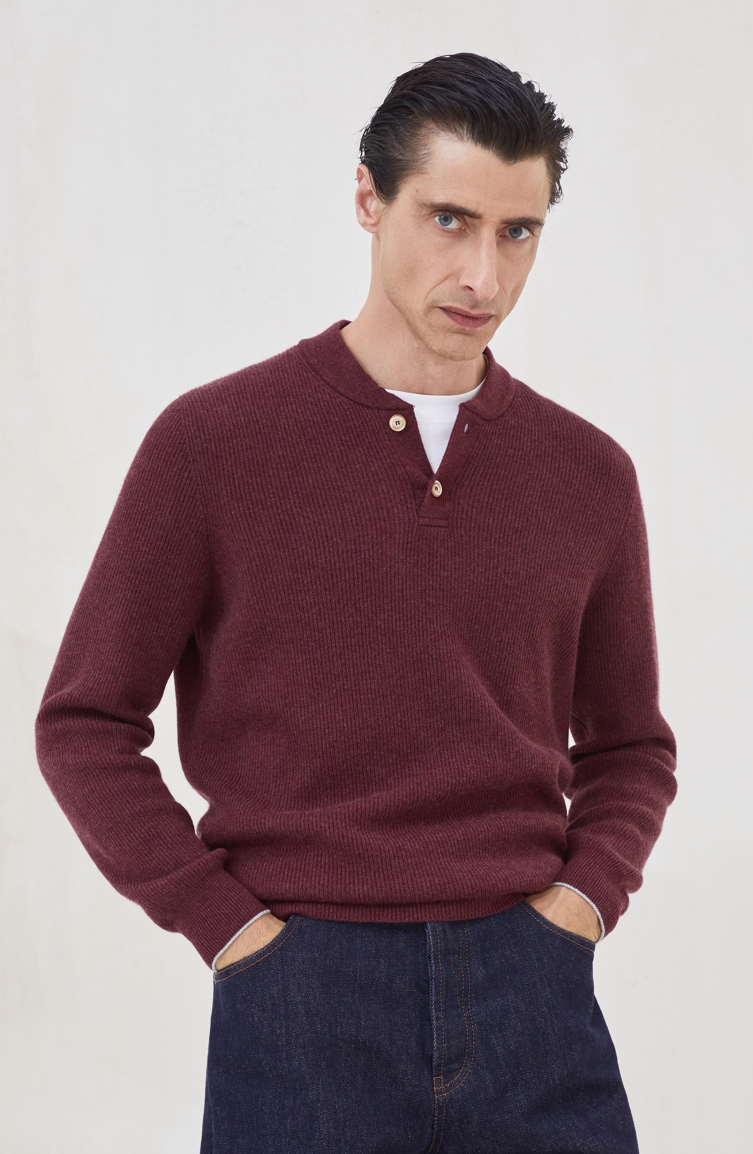 Brunello Cucinelli English Rib knit sweater in Amaranth at Nordstrom - 2