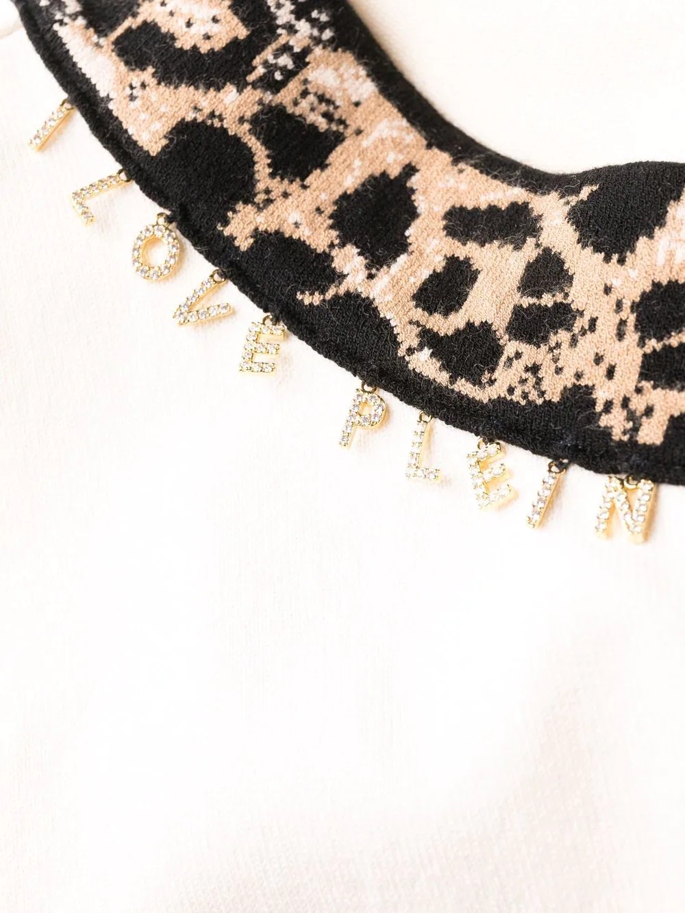 leopard trim dress - 8
