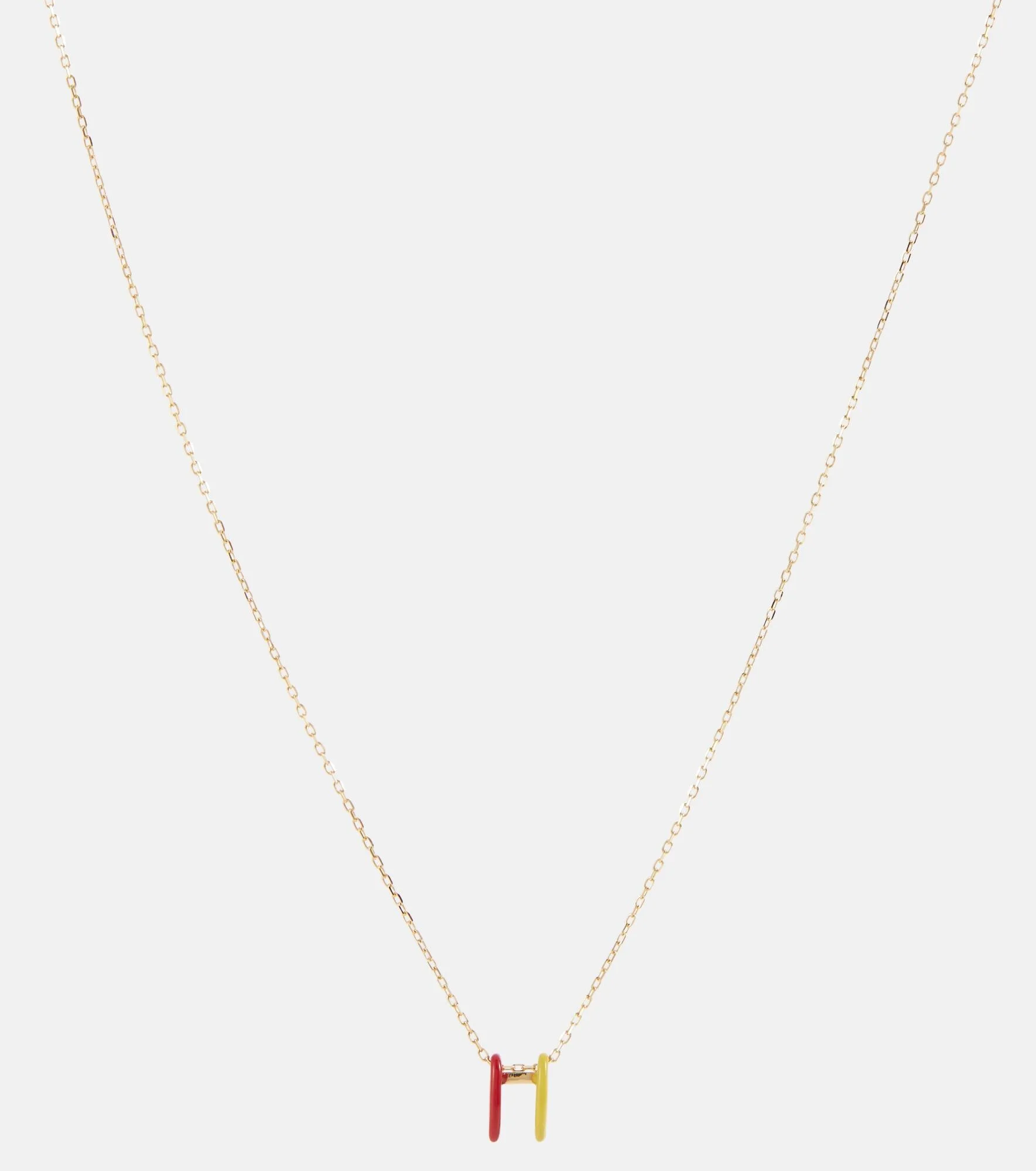 18kt gold necklace with enamel - 1