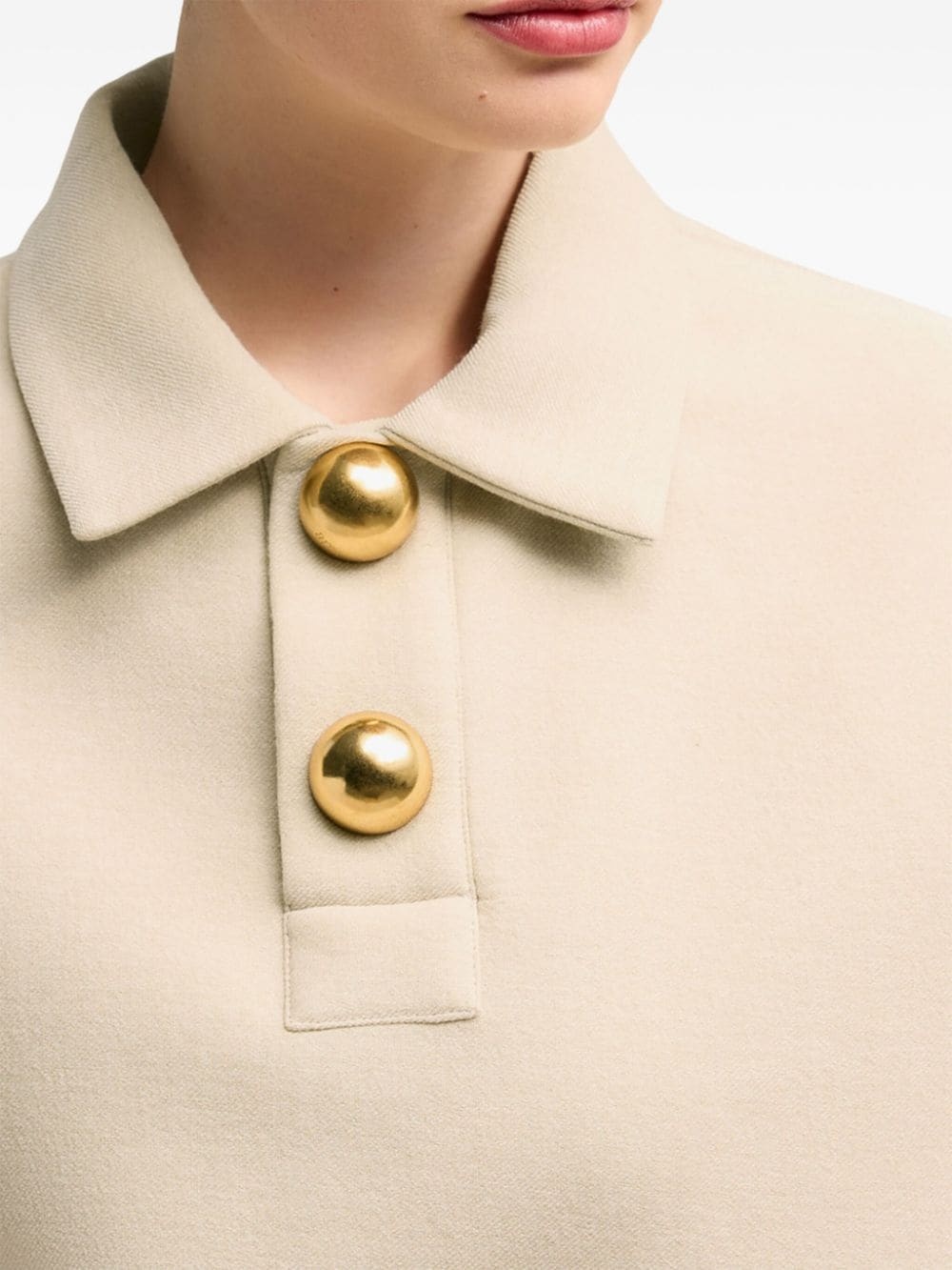drop-shoulder polo top - 6