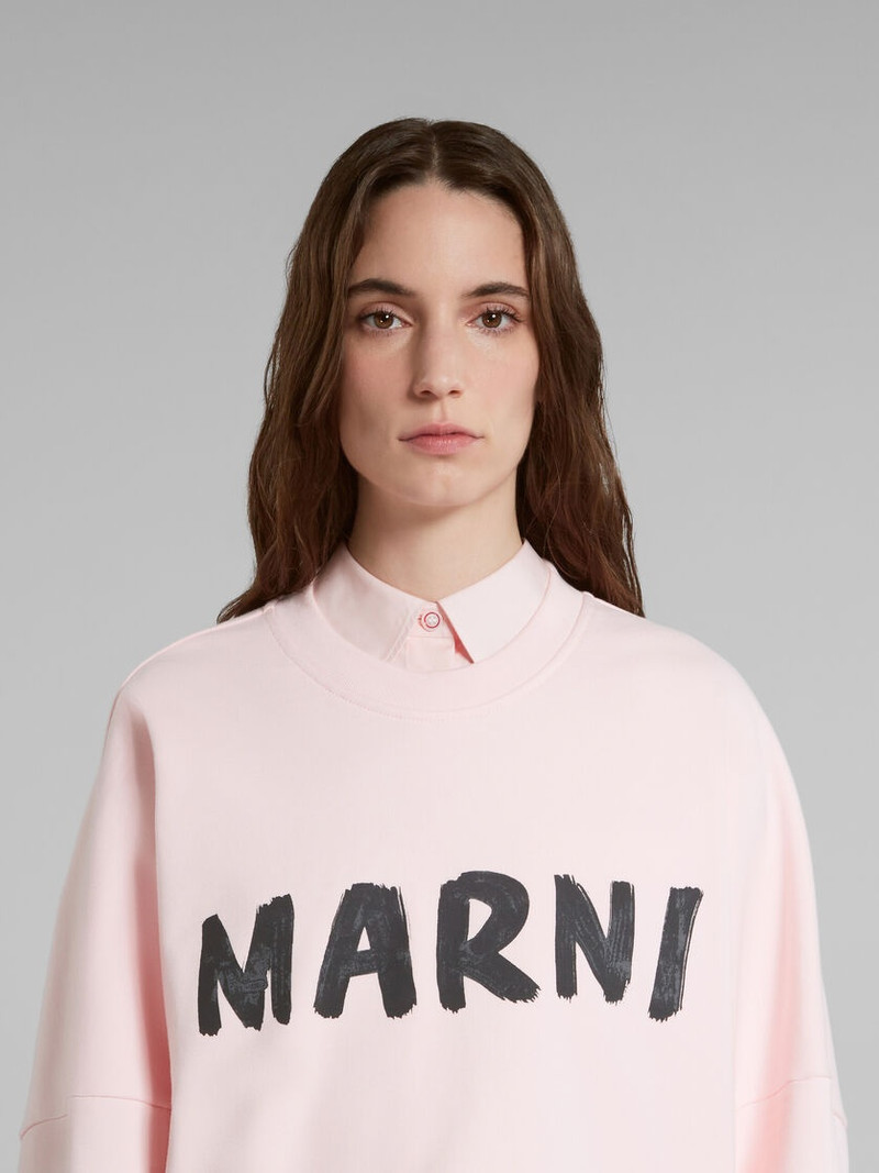 PINK BIO COTTON SWEATSHIRT WITH MARNI PRINT 4