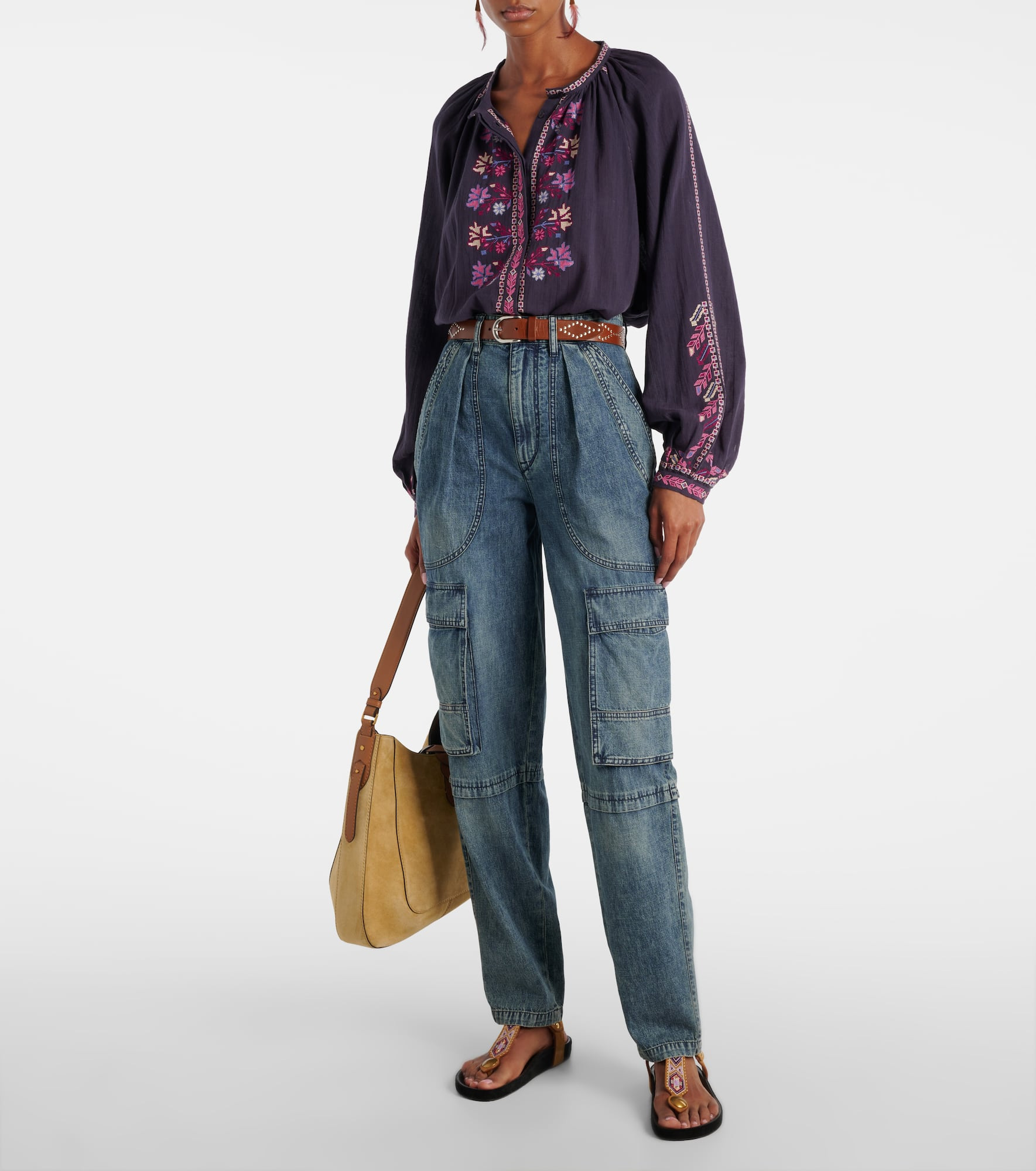 Lynne embroidered cotton blouse - 2