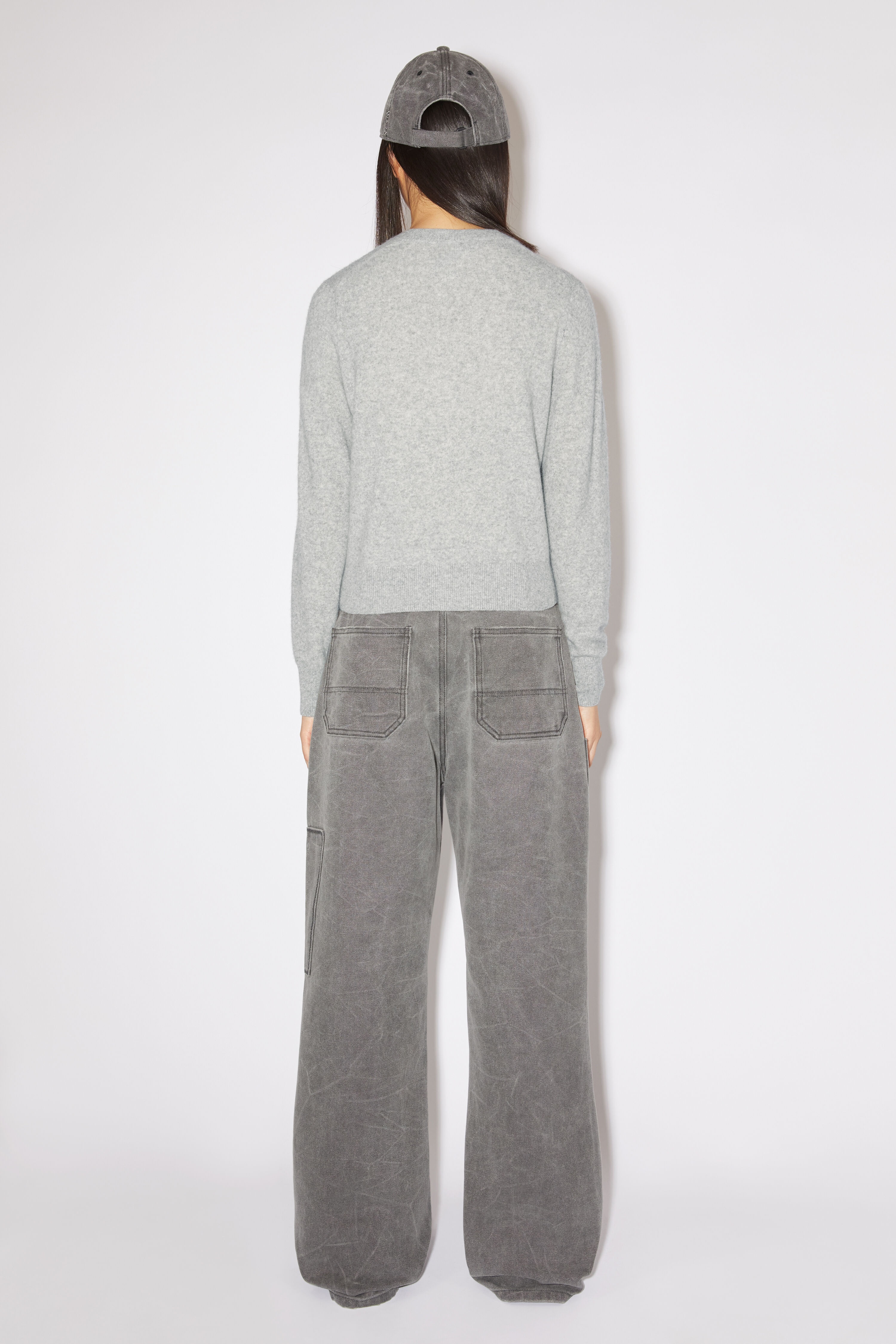 Crew neck cardigan - Light Grey Melange - 3