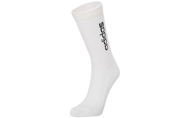 adidas neo Hc Vt Crew 3pp Solid Color Alphabet Sports Socks Couple Style 3 Pairs White / Black / Gre - 6