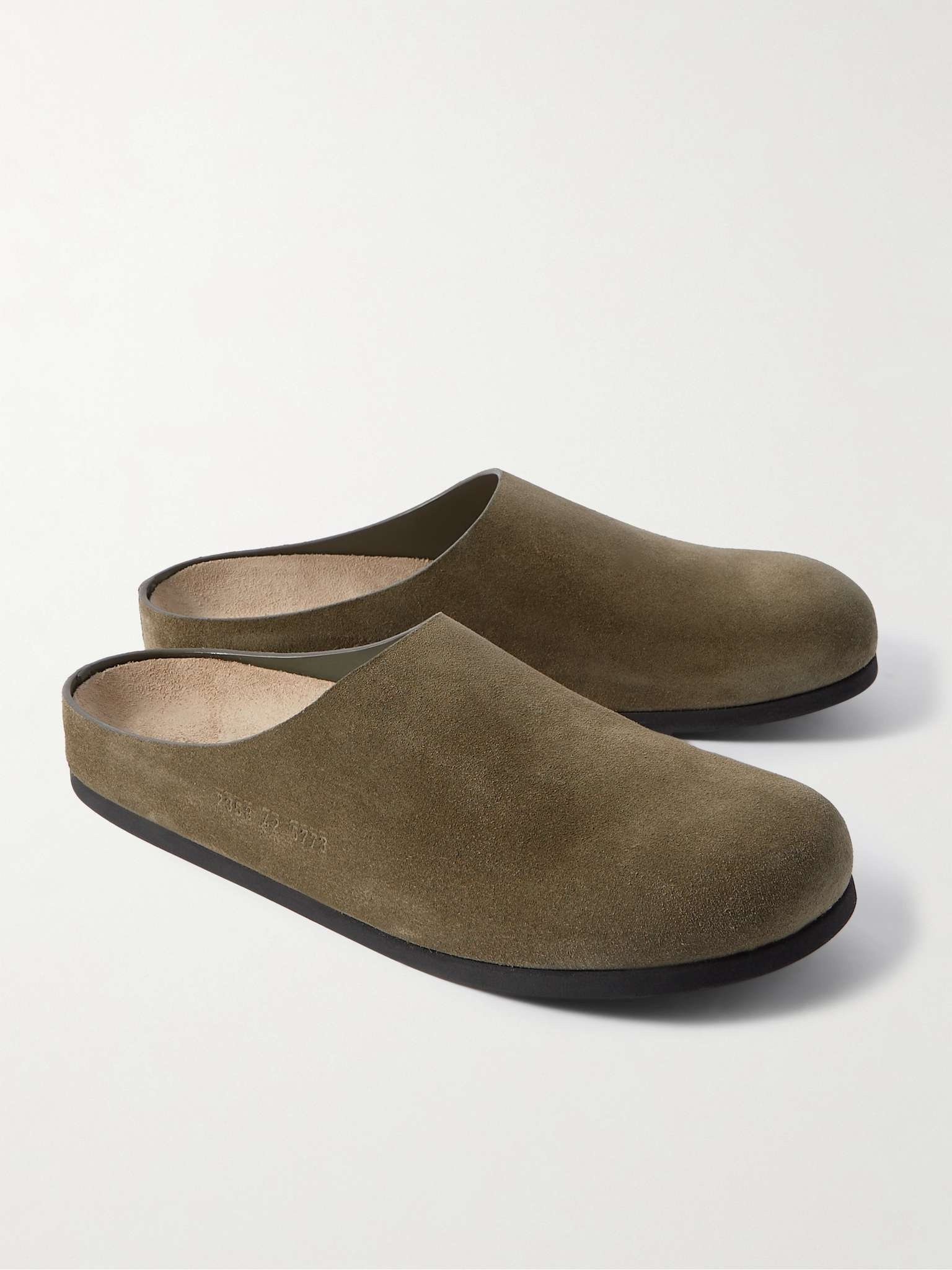 Logo-Debossed Suede Clogs - 4