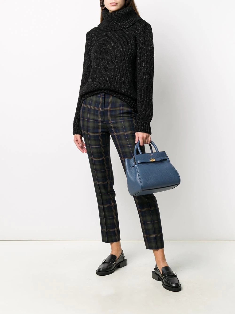 plaid fitted cropped trousers - 2