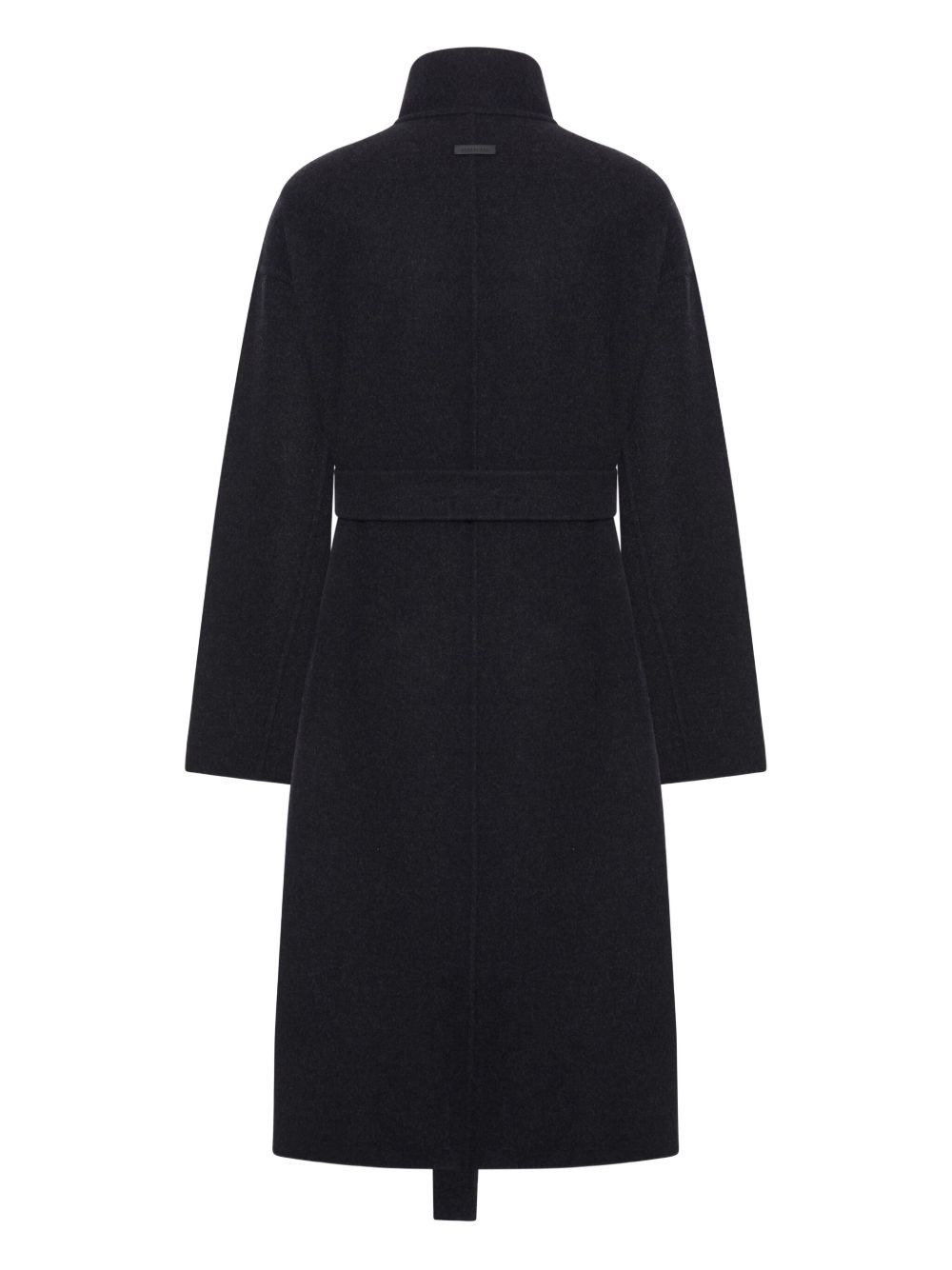 belted turtleneck wool coat - 2
