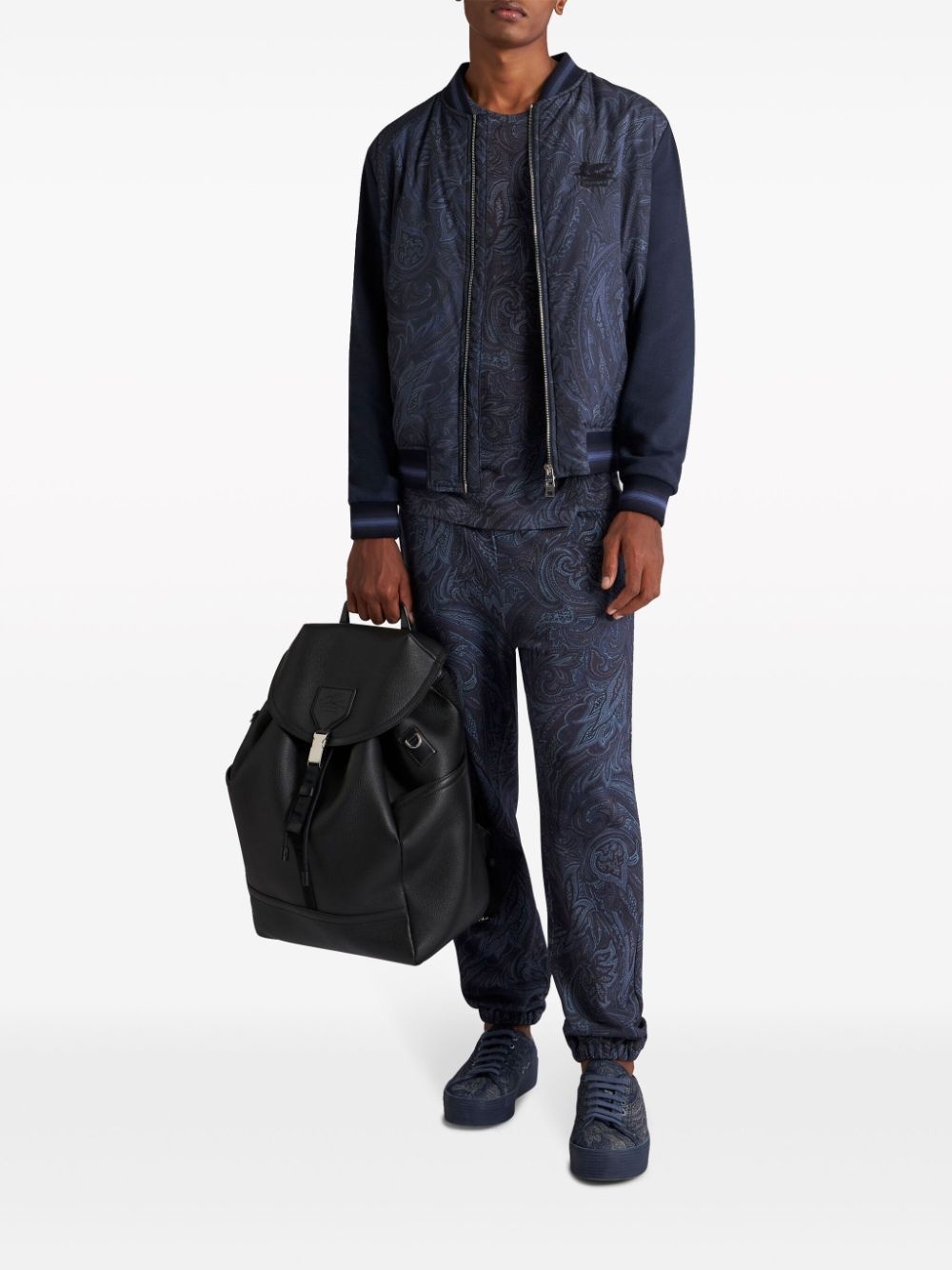 paisley-print cotton track pants - 2