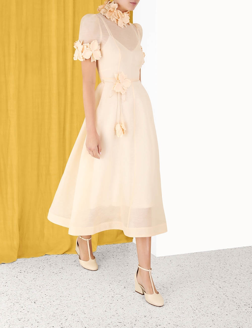 knee length dresses for ladies Zimmermann Luminosity Liftoff Flower Midi Morisot Black Print