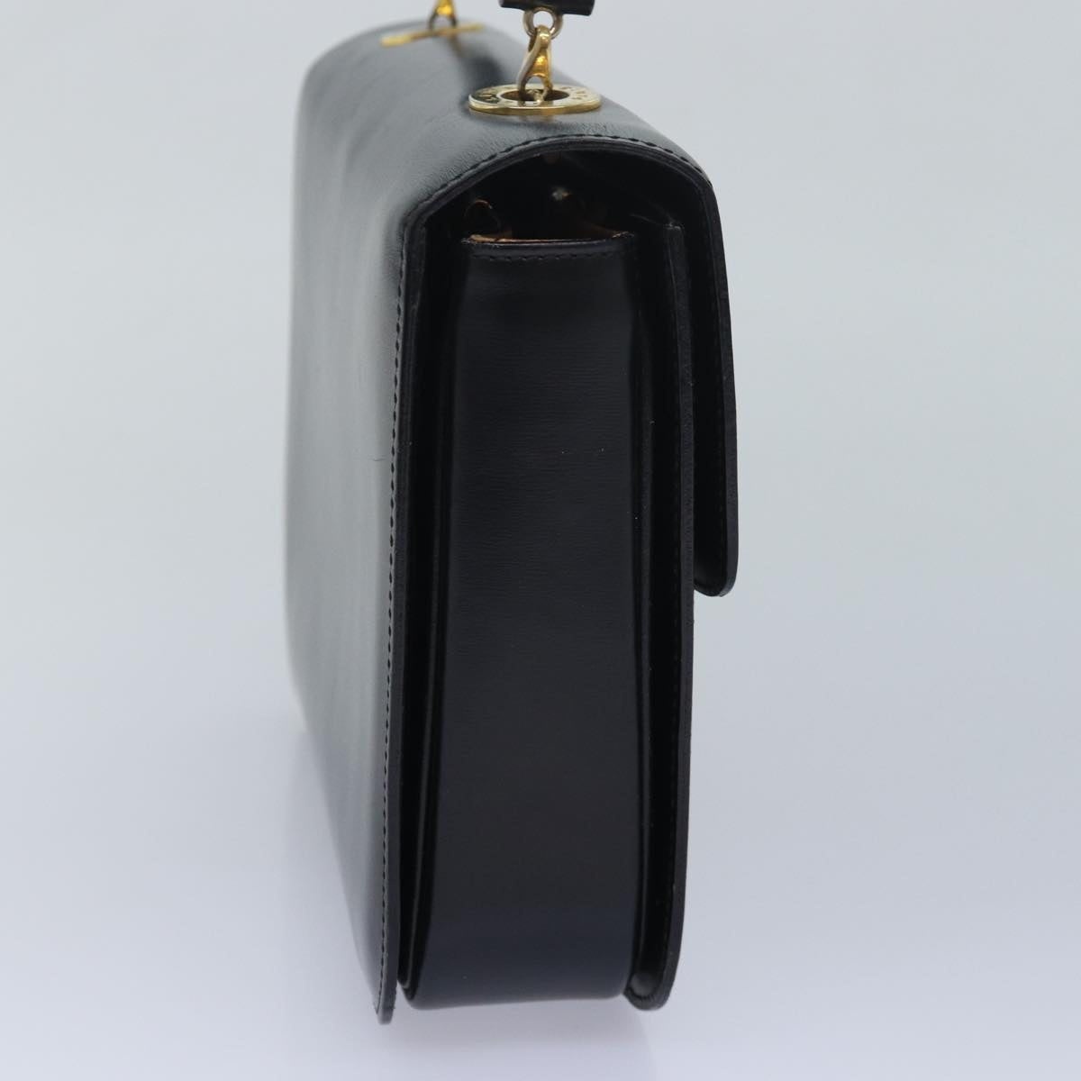 CELINE Circle Hand Bag Leather Black - 3