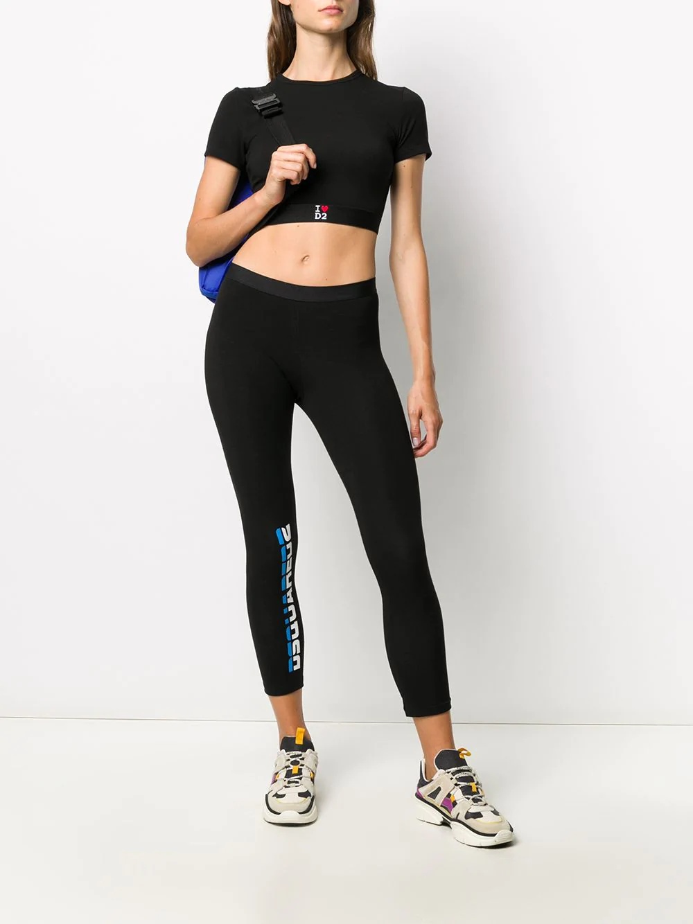 retro logo leggings - 2