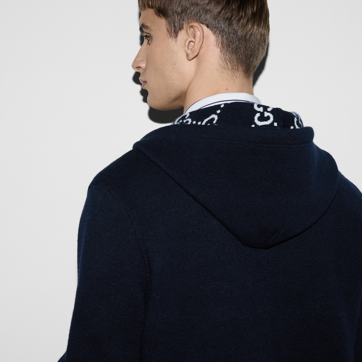 happylifeGUCCI GGウール GUCCI Reversible GG wool hooded zip jacket | REVERSIBLE