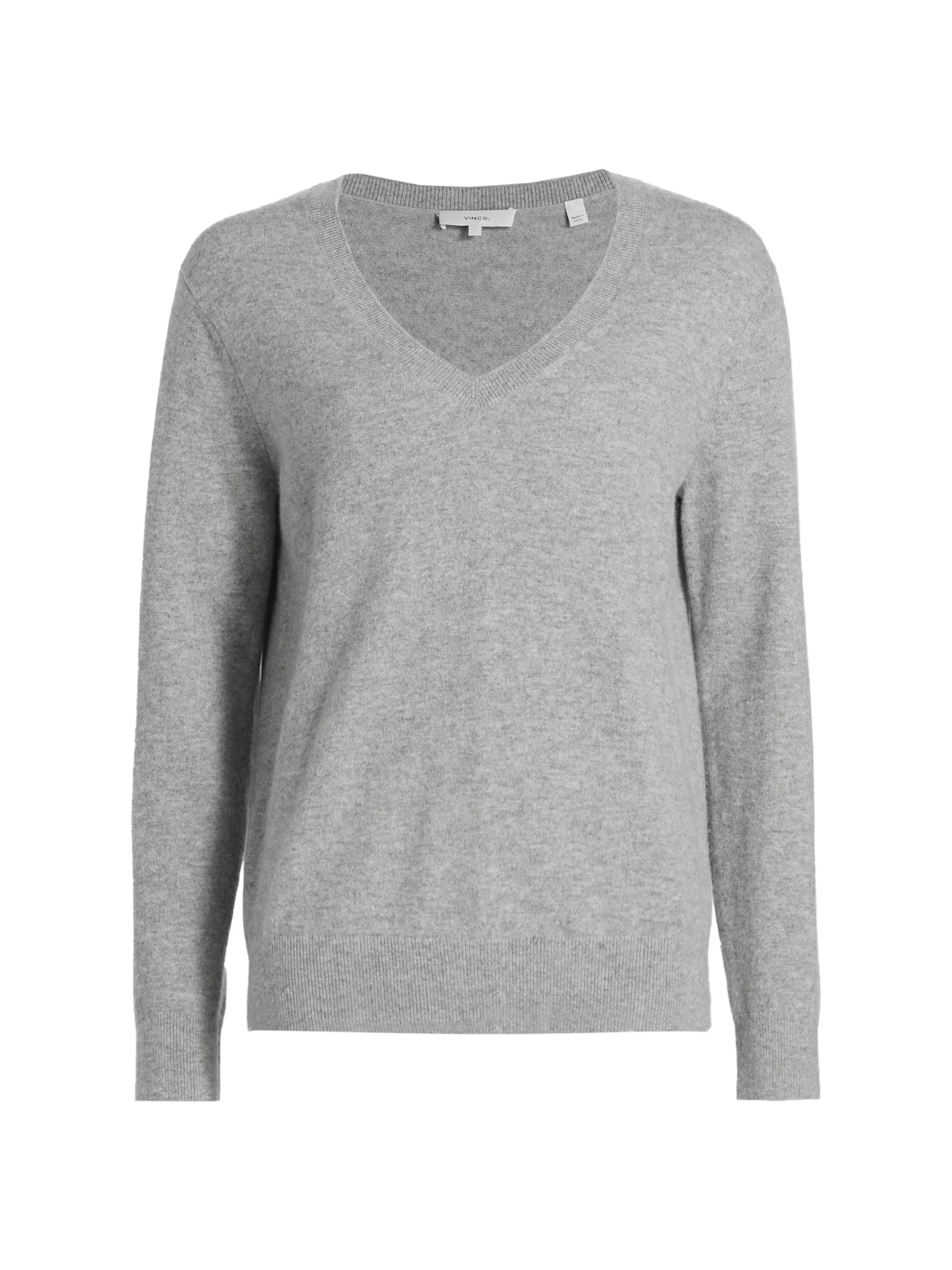 Women's Weekend V-Neck Cashmere Sweater - Steel - 1