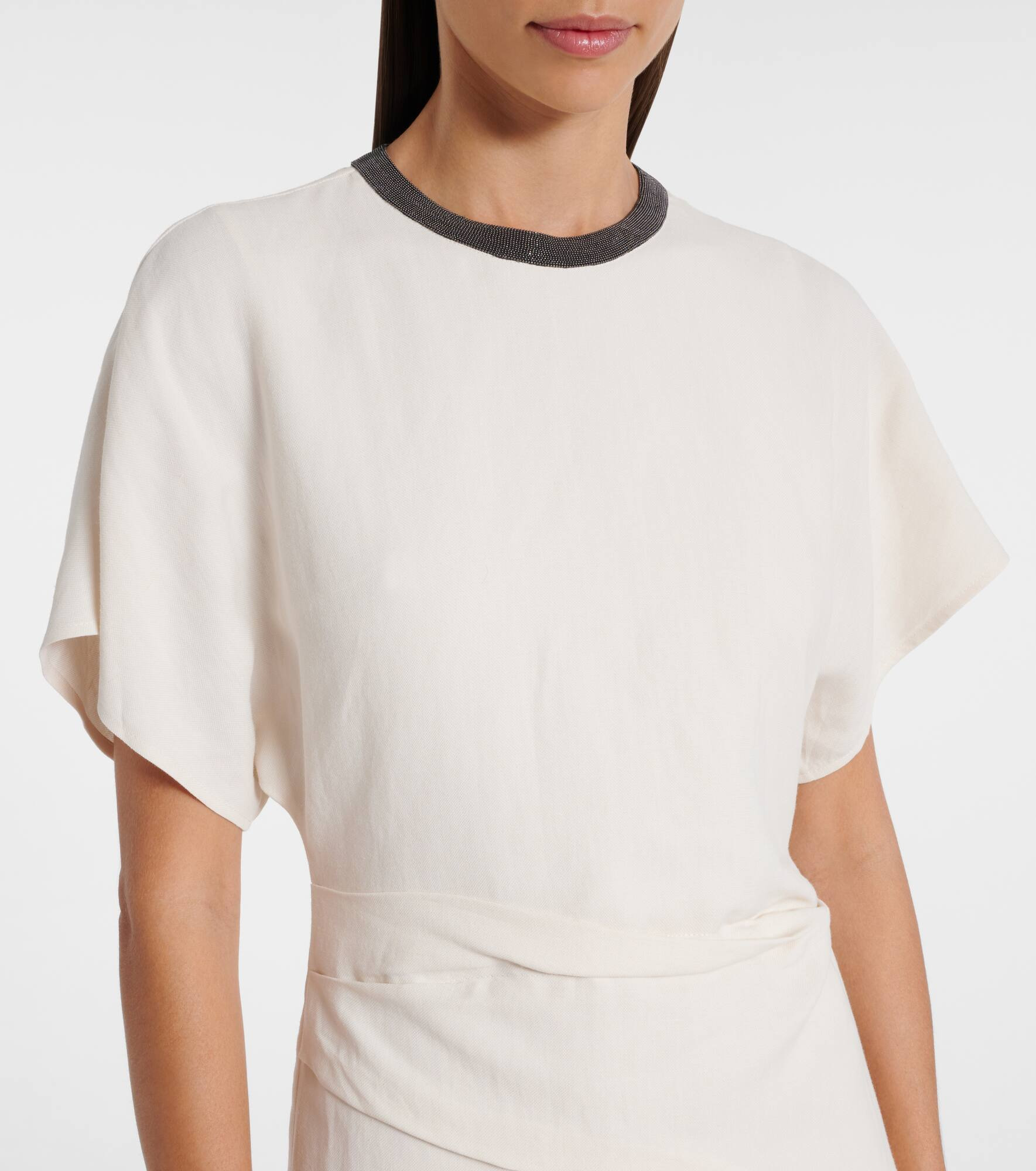 Linen-blend midi dress - 4