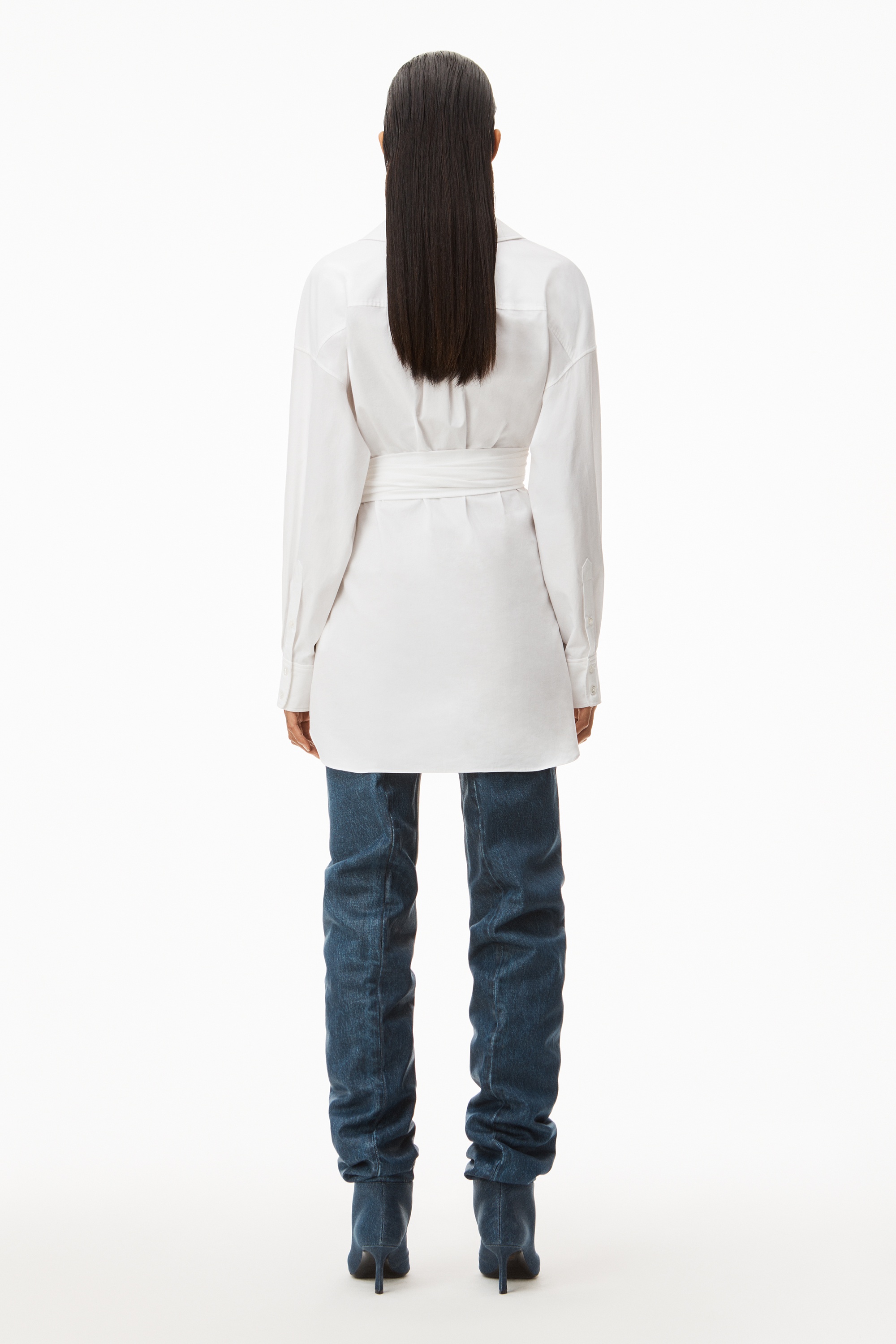 BUTTON UP DRESS IN COMPACT COTTON - 5