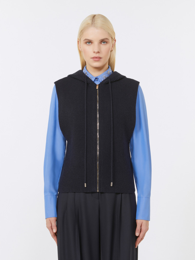 MESCAL Wool and cashmere hooded gilet 3