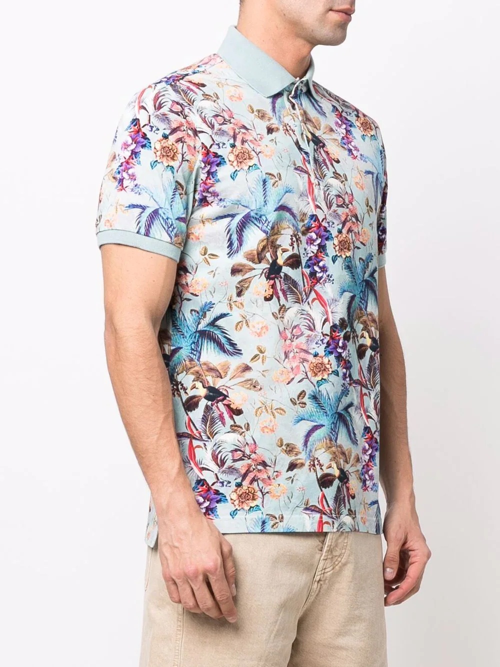 toucan foliage-print polo shirt - 3