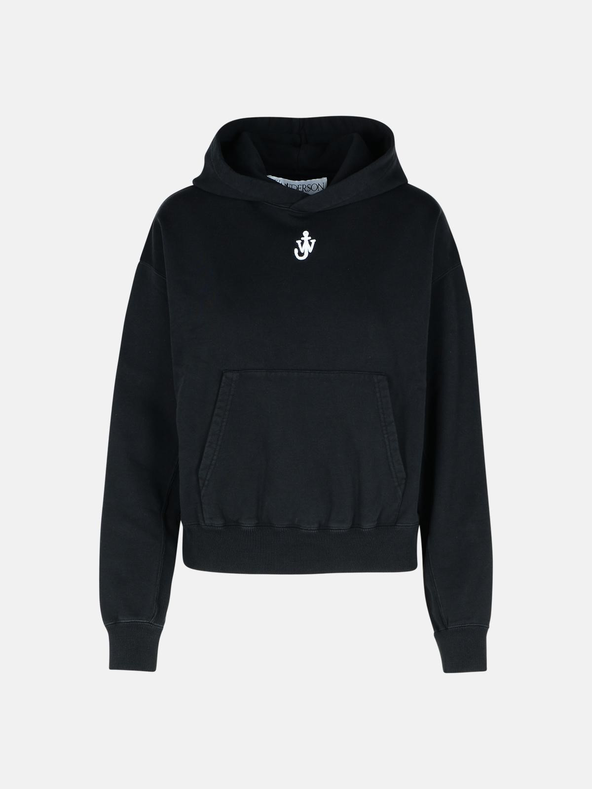BLACK COTTON SWEATSHIRT - 1