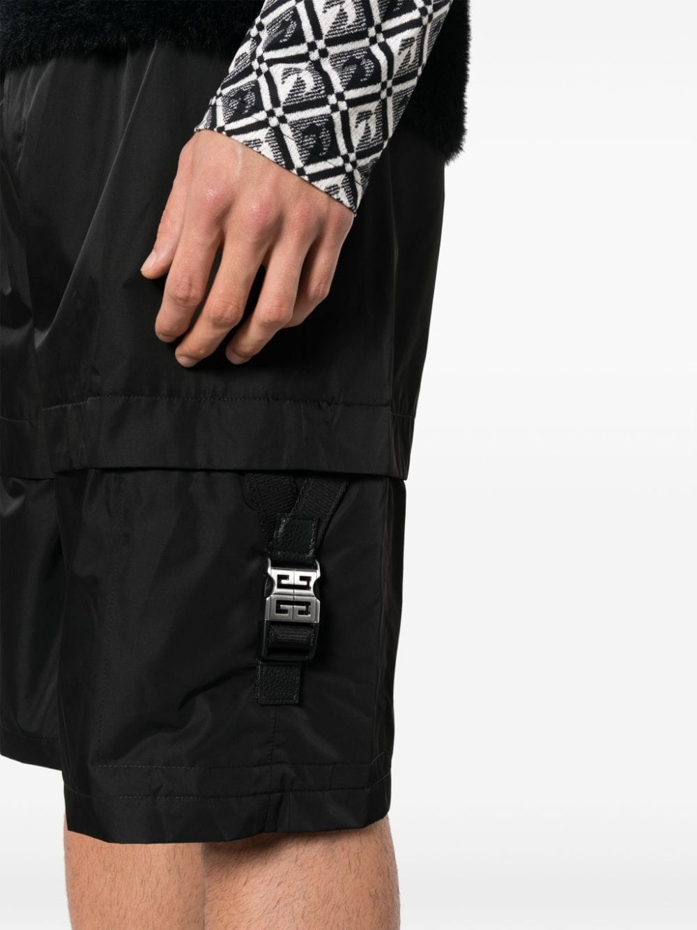 4G-motif slip-on deck shorts - 5