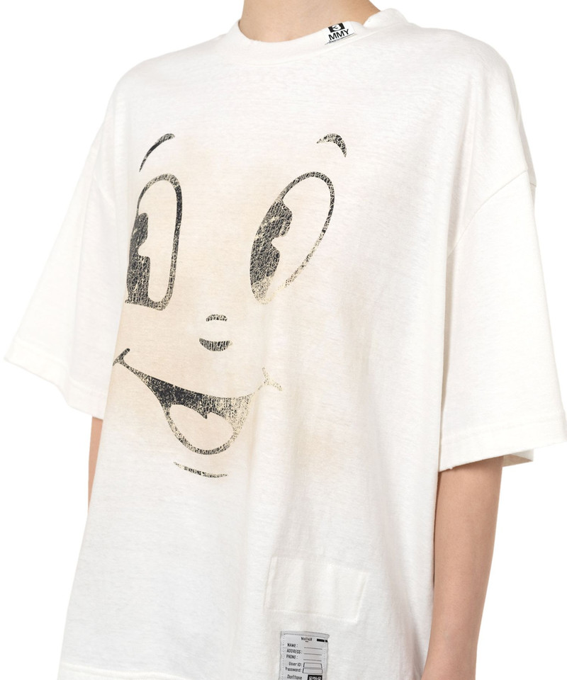 Happy Face Printed Distressed T-shirt 8