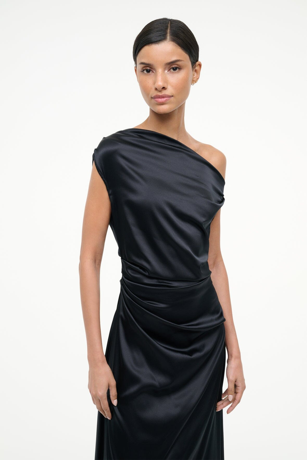 STAUD PHARE SILK DRESS BLACK - 3