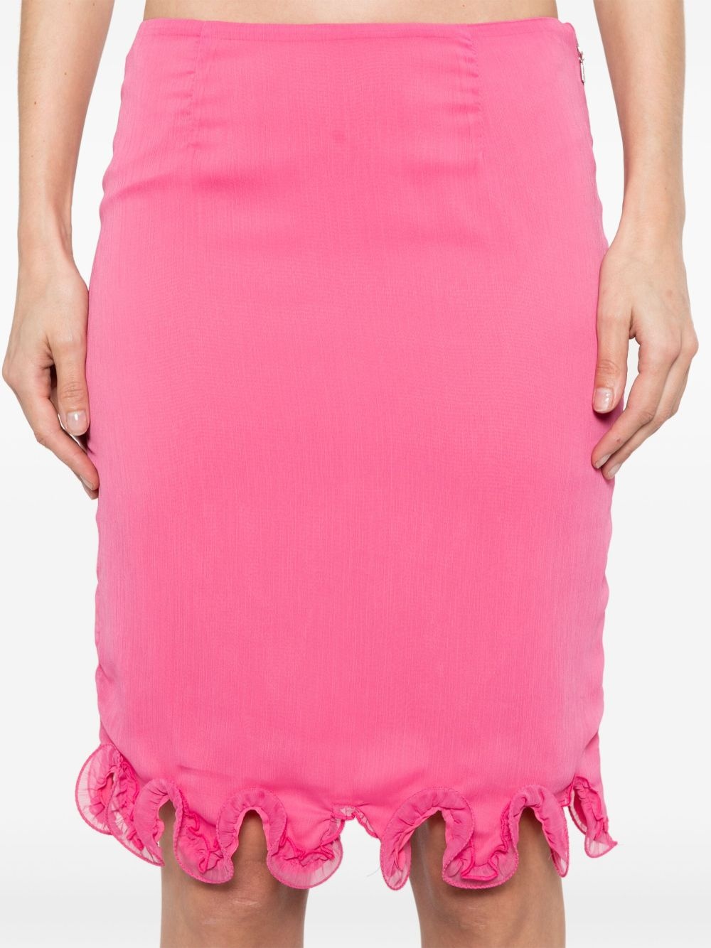 ruffle-trim chiffon skirt - 5