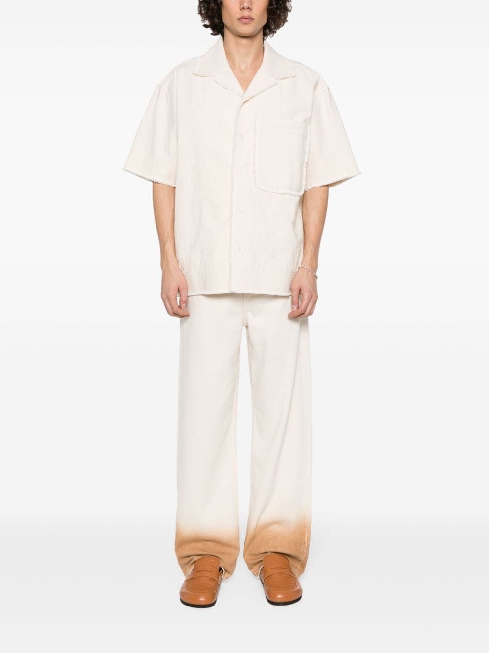 logo-patch cotton straight-leg jeans - 2