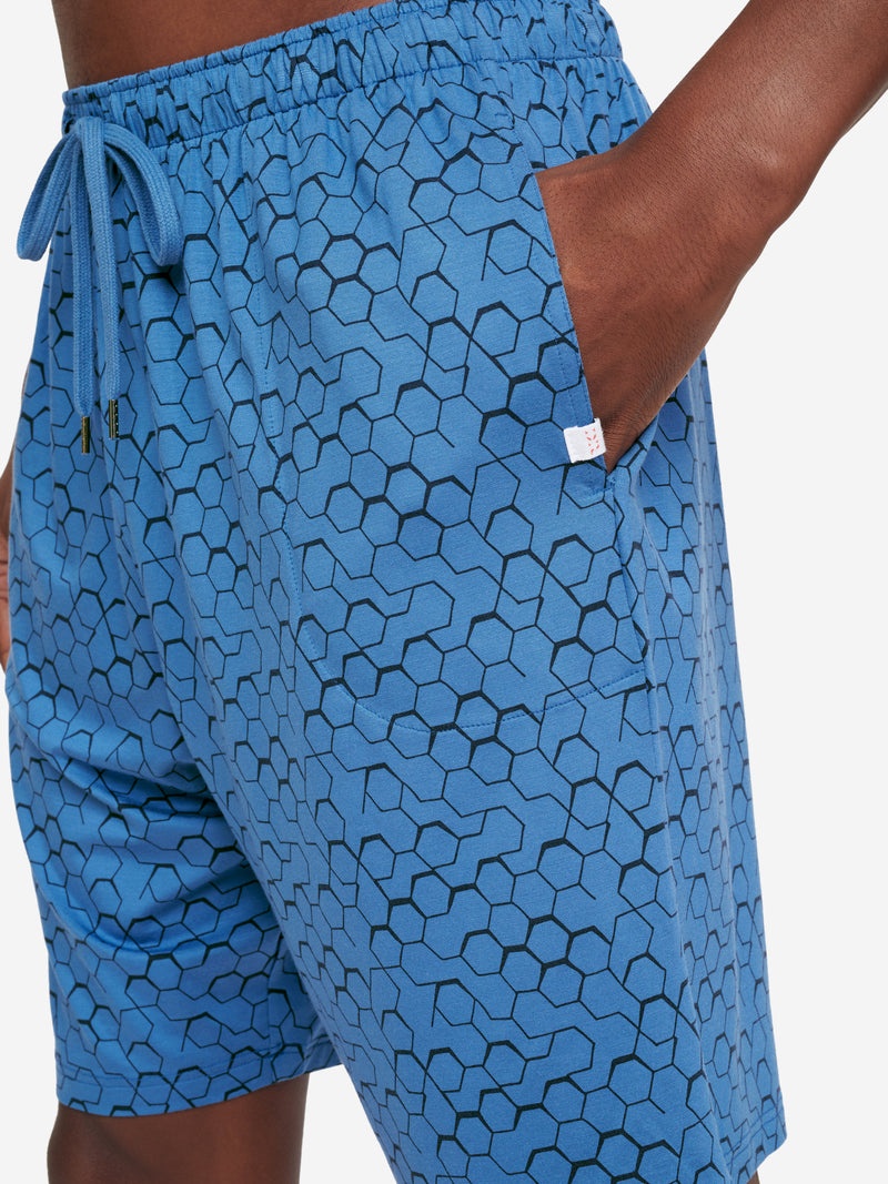 Men's Lounge Shorts London 6 Micro Modal Stretch Blue - 6