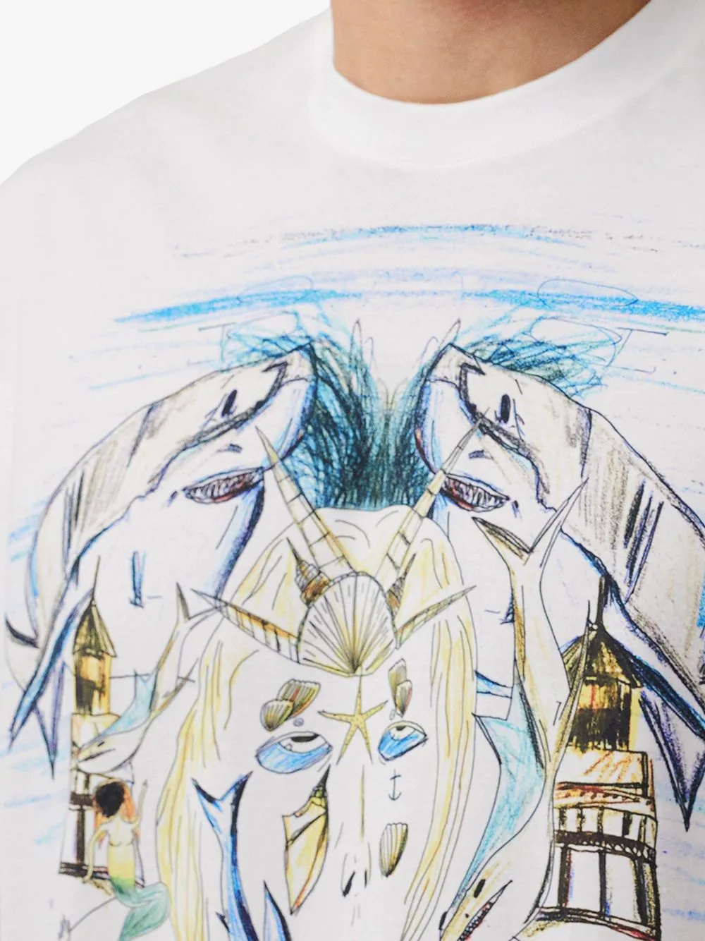 marine sketch-print T-shirt - 5