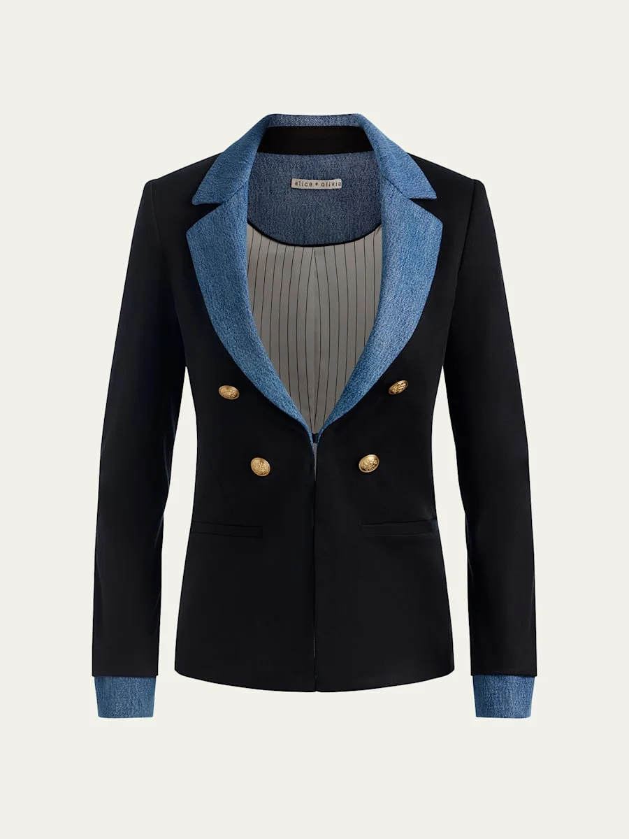 Mya Denim-Trim Blazer - 1