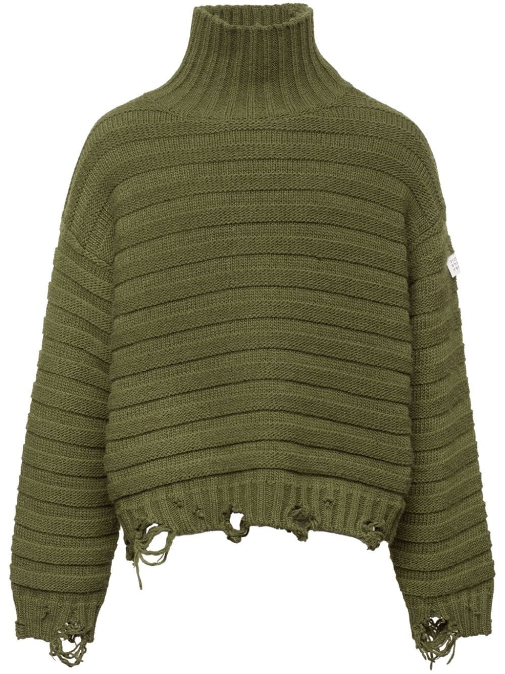 distressed high-neck jumper - 1