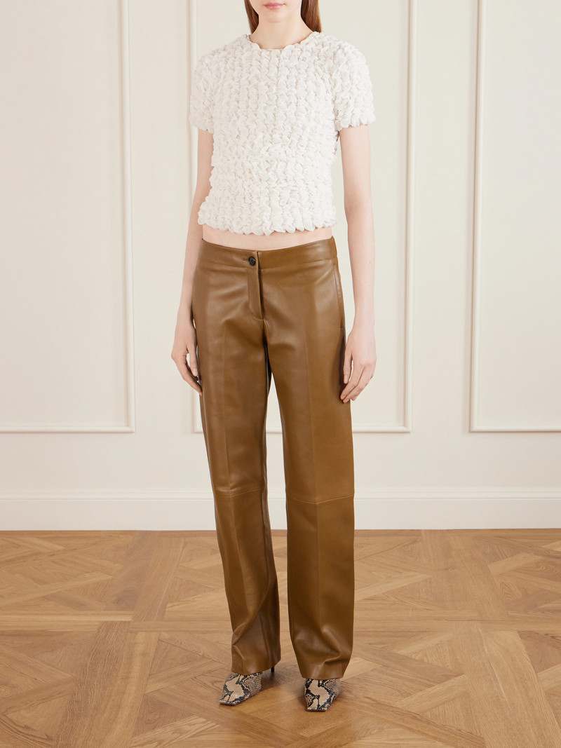 KHAITE Mita Leather Straight-leg Pants outlook