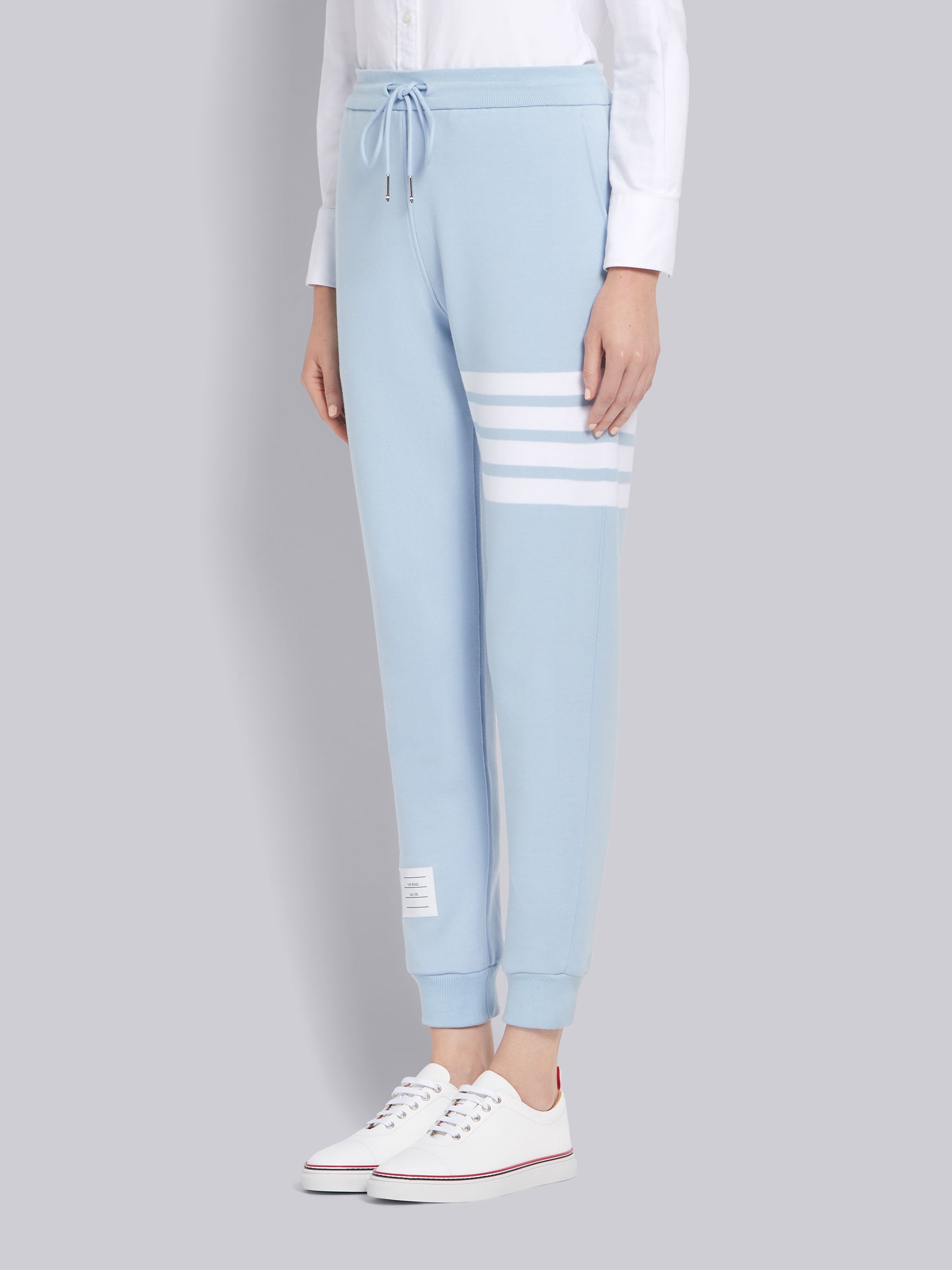 Light Blue Classic Loop Back 4-Bar Sweatpants - 2