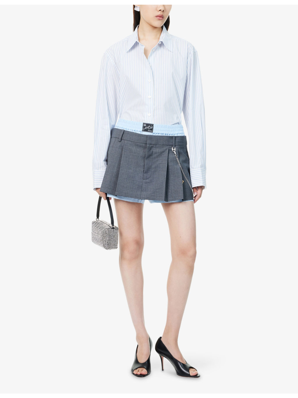 Pre-Styled Pleated Stretch-Wool Blend Skort - 2