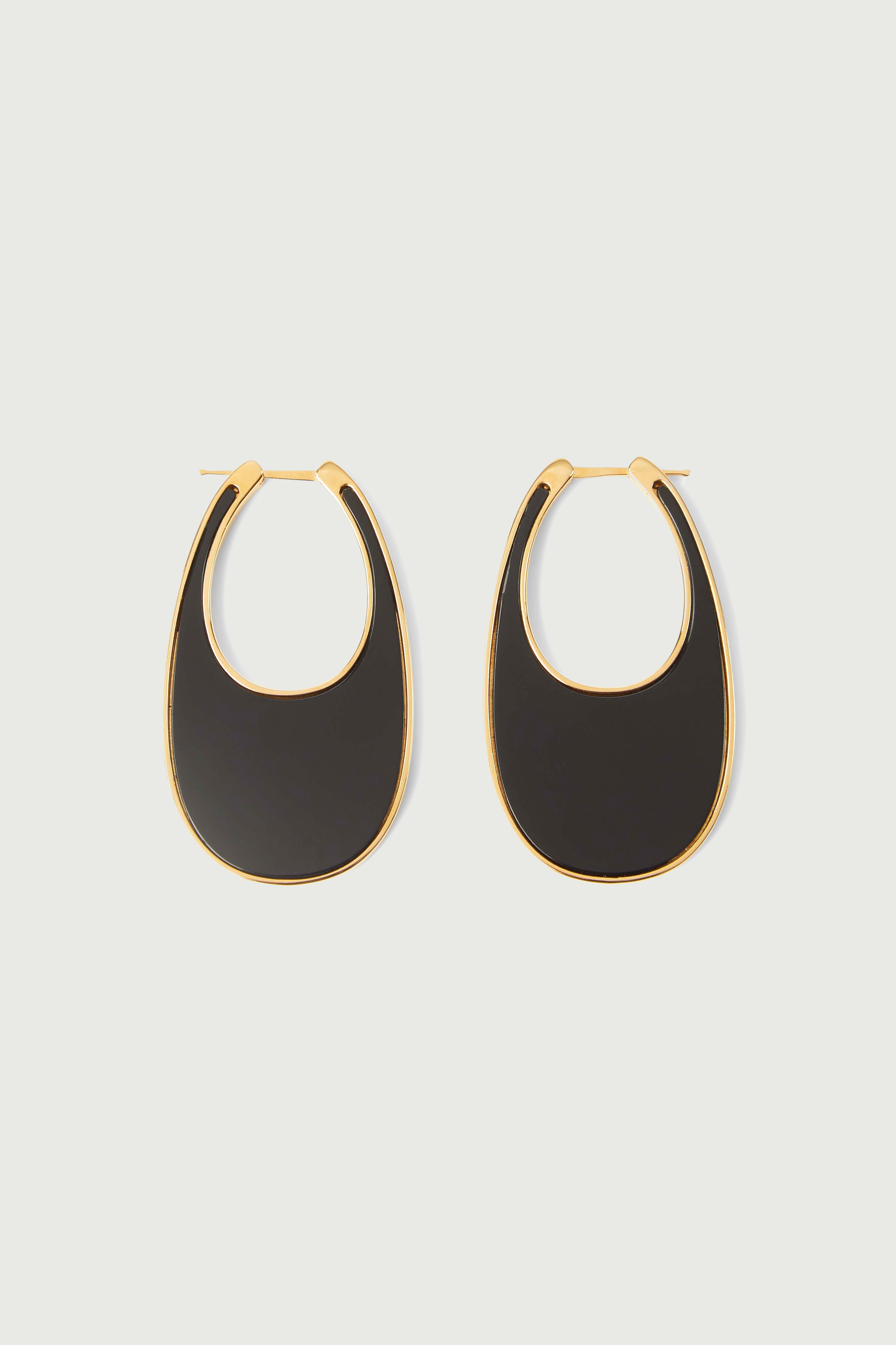 Lacquered Large Swipe Earrings - 2