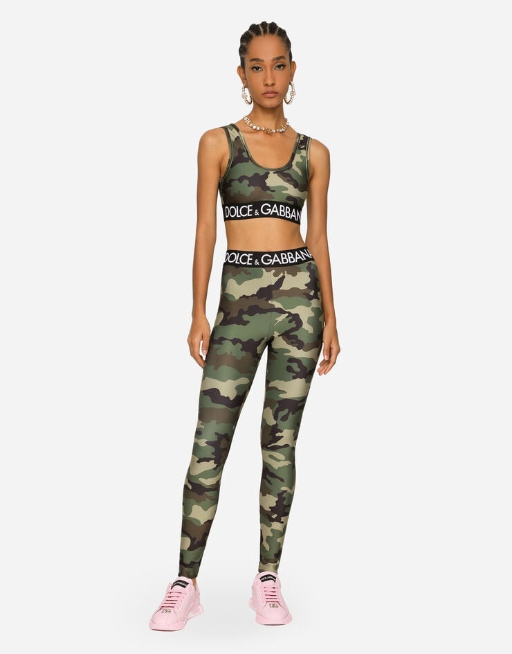 Camouflage jersey top with branded elastic - 2