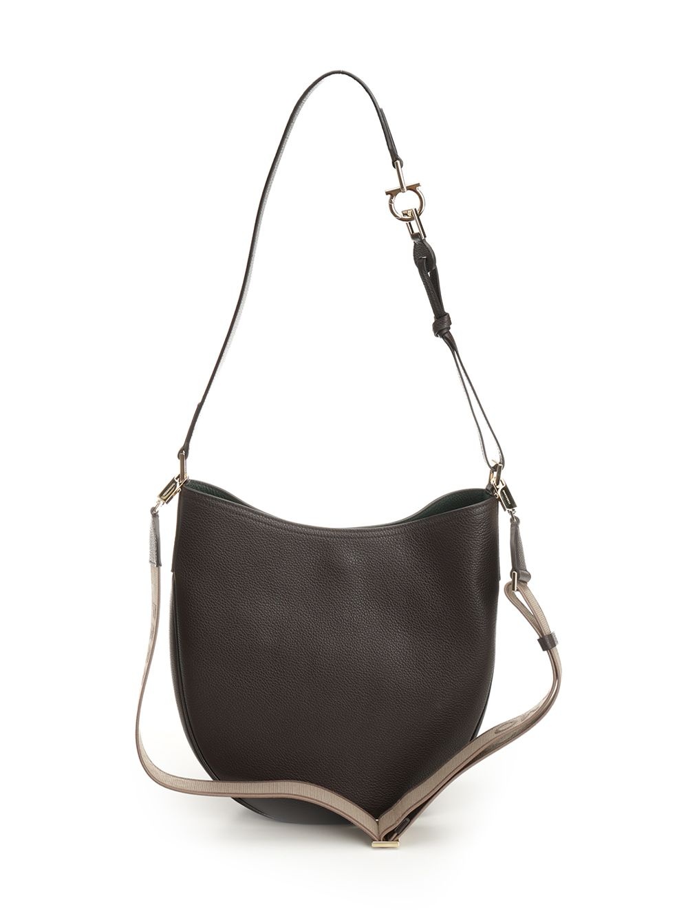Hobo Smile Medium Bag With Doubel Shoulder Strap Shoulder Bags Brown - 3